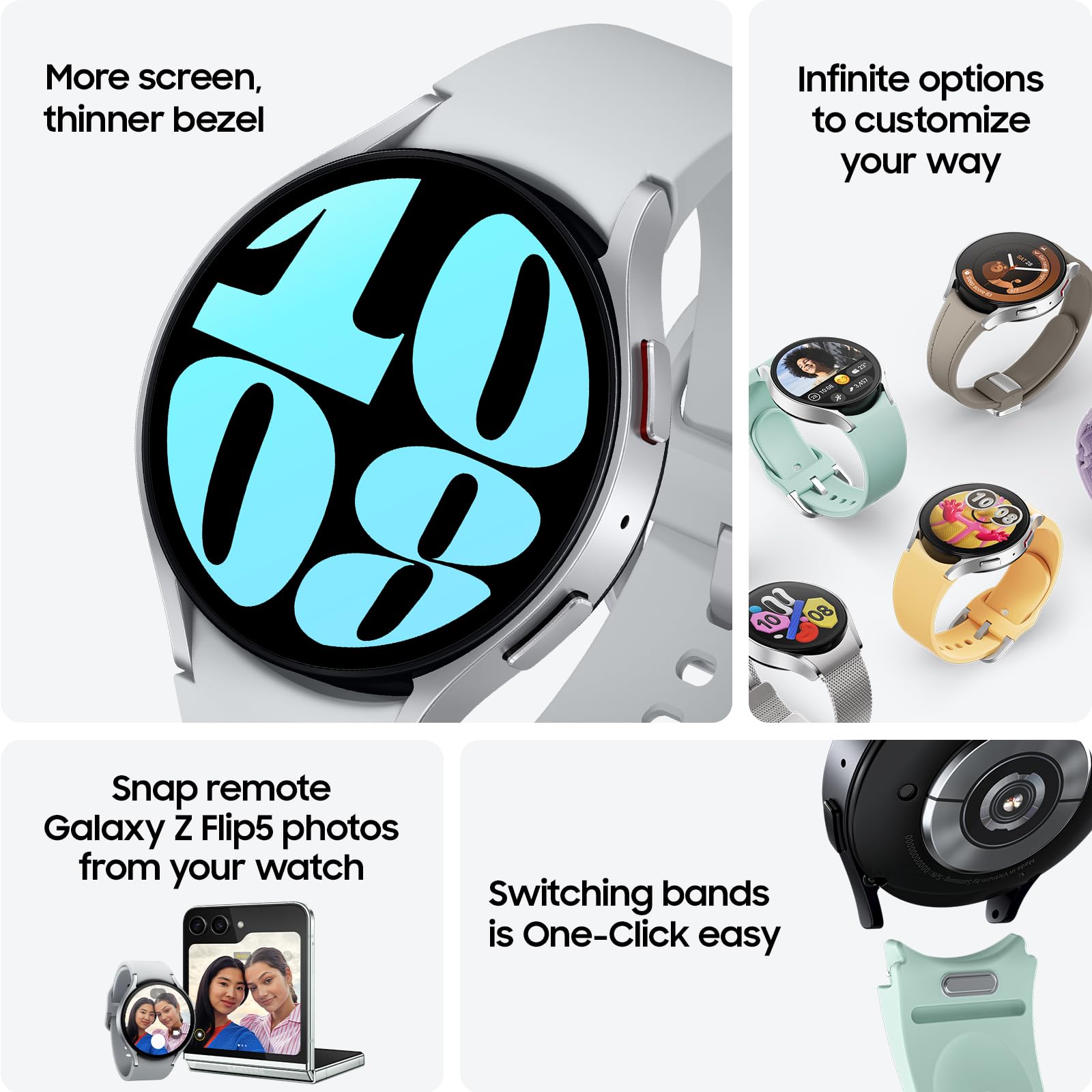SAMSUNG Galaxy Watch 6 44mm LTE Smartwatch - Fitness Tracker with Heart Rate Monitor, Sleep Coaching & BIA Sensor | Big Screen US Version in Graphite | Perfect for Workouts, Sleep Tracking & Health Monitoring