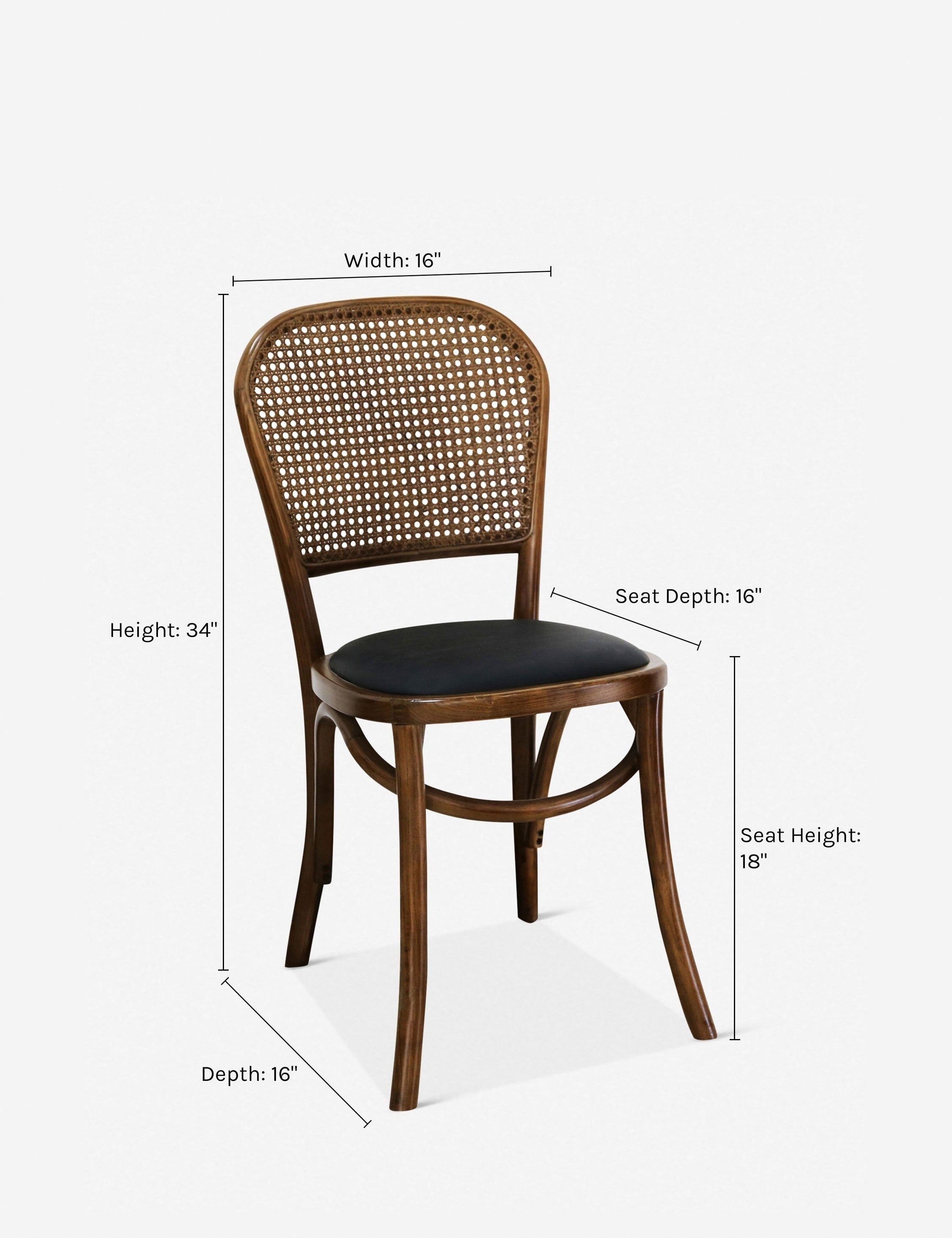 Brix Modern Dining Chairs Set of 2 - Mid Century Wooden Kitchen Chairs with Upholstered Seat - Perfect for Dining Room, Kitchen, and Breakfast Nook
