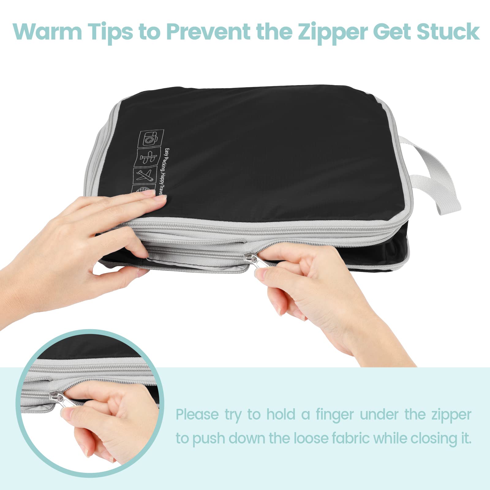 Cambond Compression Packing Cubes for Travel - 4-Piece Set of Luggage Organizers for Women, Space-Saving Carry-On Essentials | Perfect for Business Trips, Vacations & Weekend Getaways