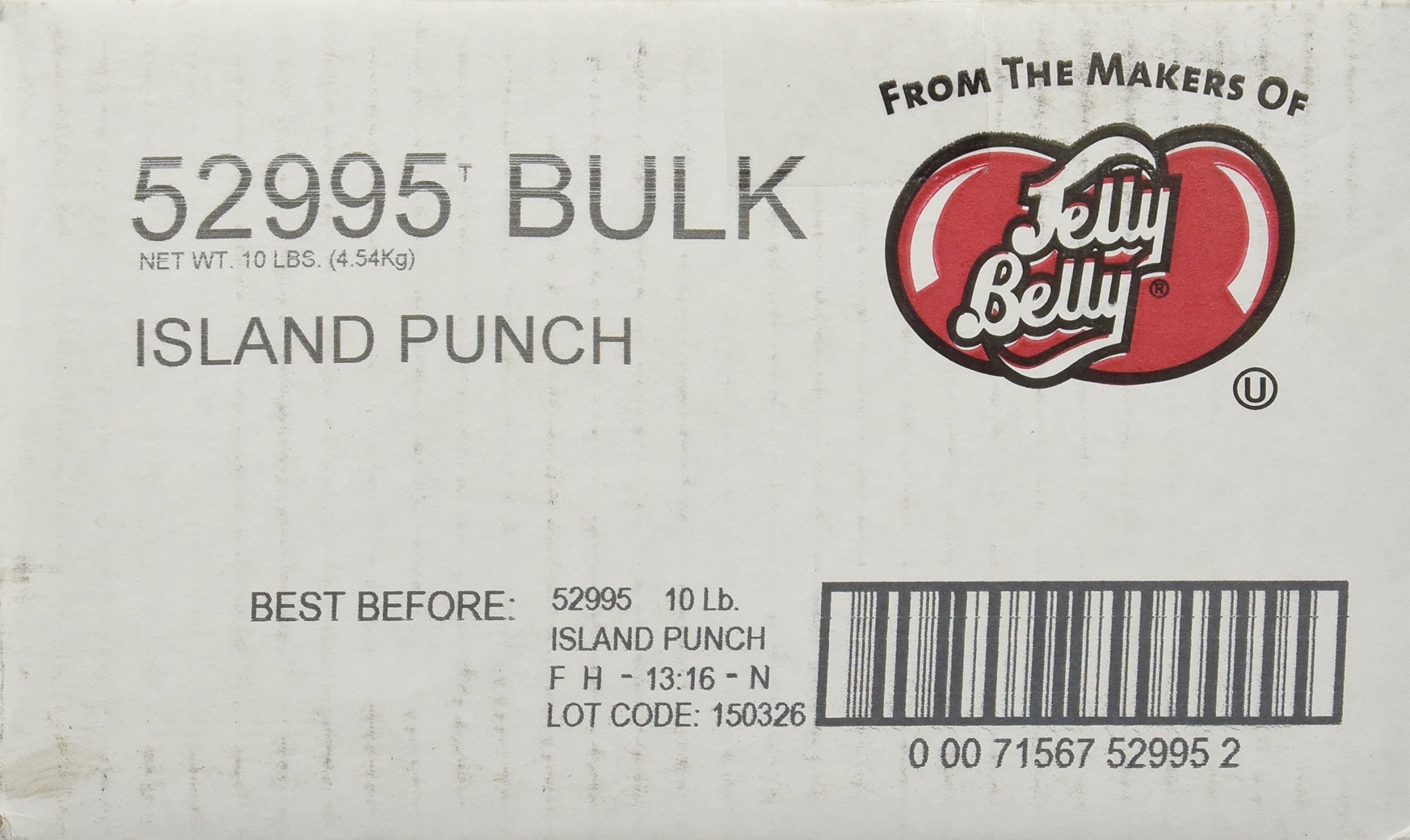Jelly Belly Island Punch Flavor Jelly Beans - 10 Pound Bulk Candy Box for Parties, Halloween, Easter & Office Snacks