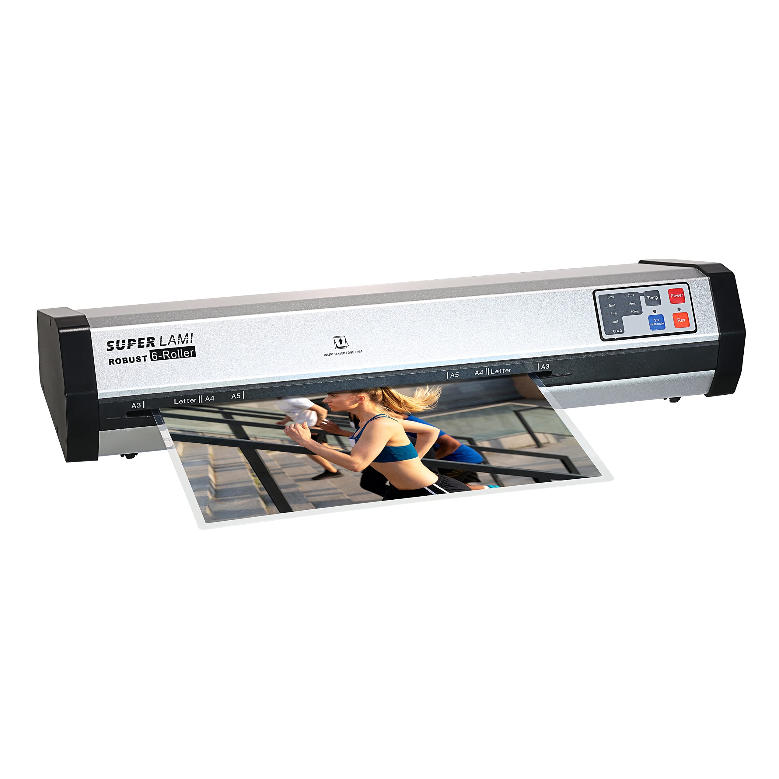 SINCHI Heavy Duty 13-inch Commercial Laminator Machine - 6 Roller Thermal Laminator for 3-10 mil Materials, 2-Minute Warm Up, 81 Inches/Min Speed (Perfect for Office Documents, ID Cards, Photos & School Projects)