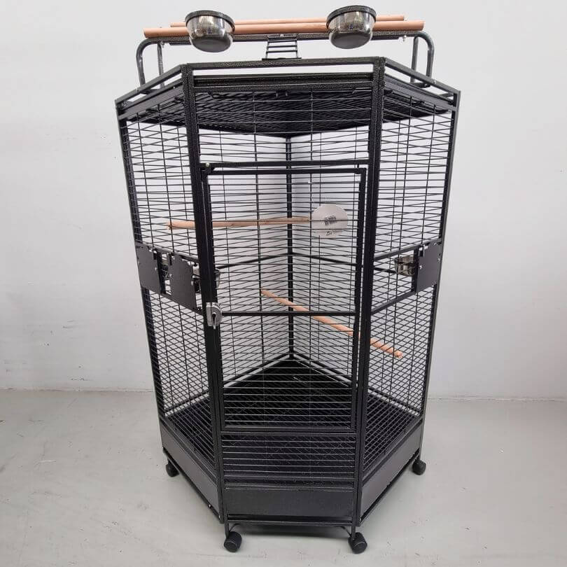 Parrot Corner Cage 200.057 - Spacious Bird Cage for Small to Medium Parrots | Perfect for Home, Office & Pet Stores | Durable & Easy to Clean Design