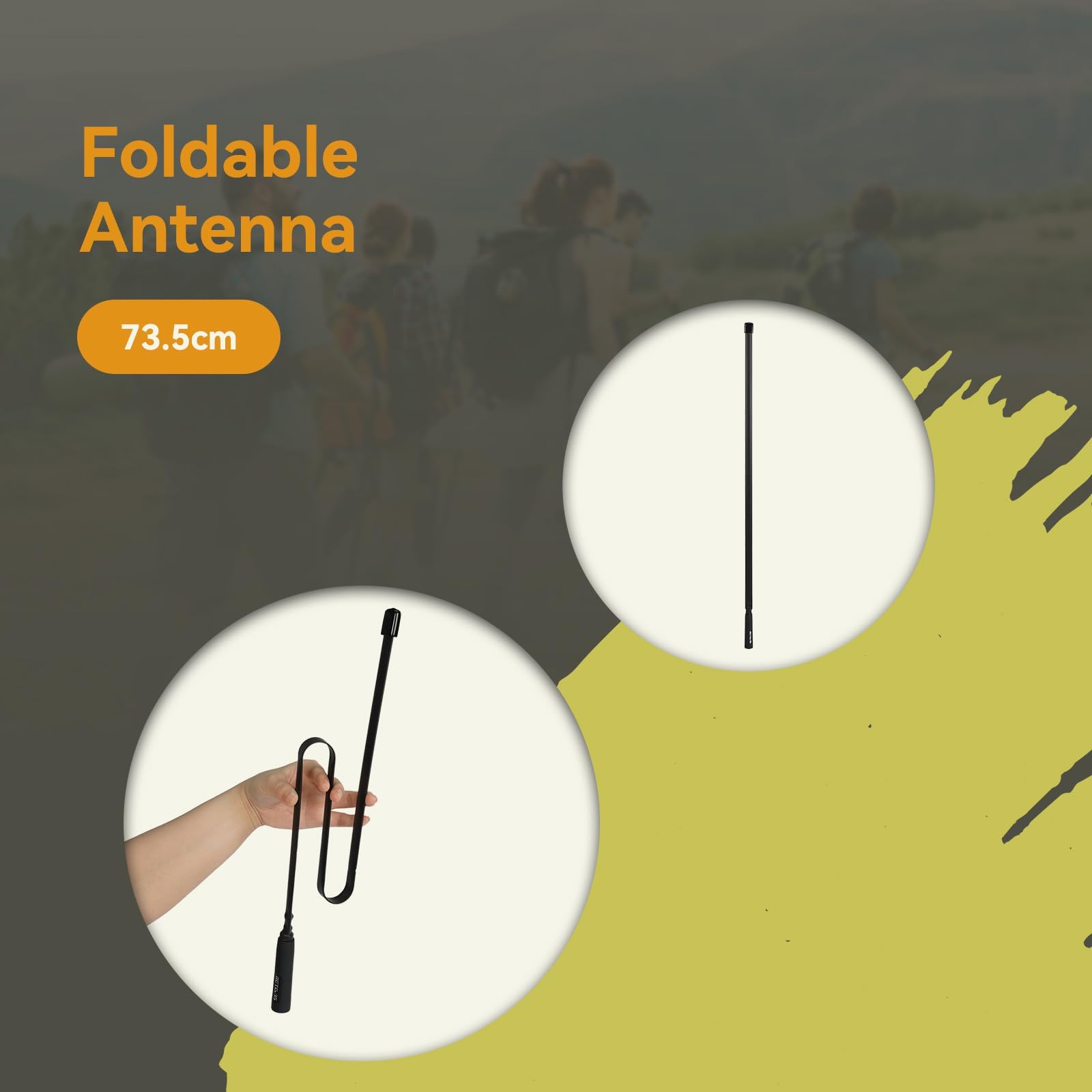 Retevis HA02 Foldable Tactical Antenna SMA-M Dual Band UHF VHF for Retevis RT1 RT3 RT3S RT83 RT85 RT87 & Baofeng UV-3R Walkie Talkies - Portable 2-Way Radio Antenna for Outdoor Adventures, Camping, Hiking and Emergency Communication (1PC)