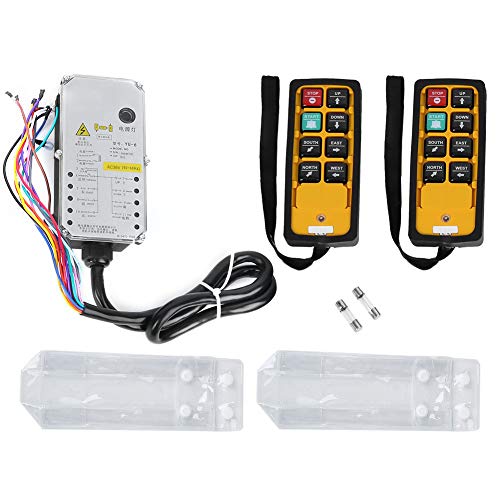 Heavy Duty Hoist Push Button Switch - Double Handle Up/Down Crane Pendant Control Station - Waterproof Industrial Electric Lift Hoist Radio Switch (AC 36V) - Perfect for Construction Sites, Warehouses & Manufacturing Facilities