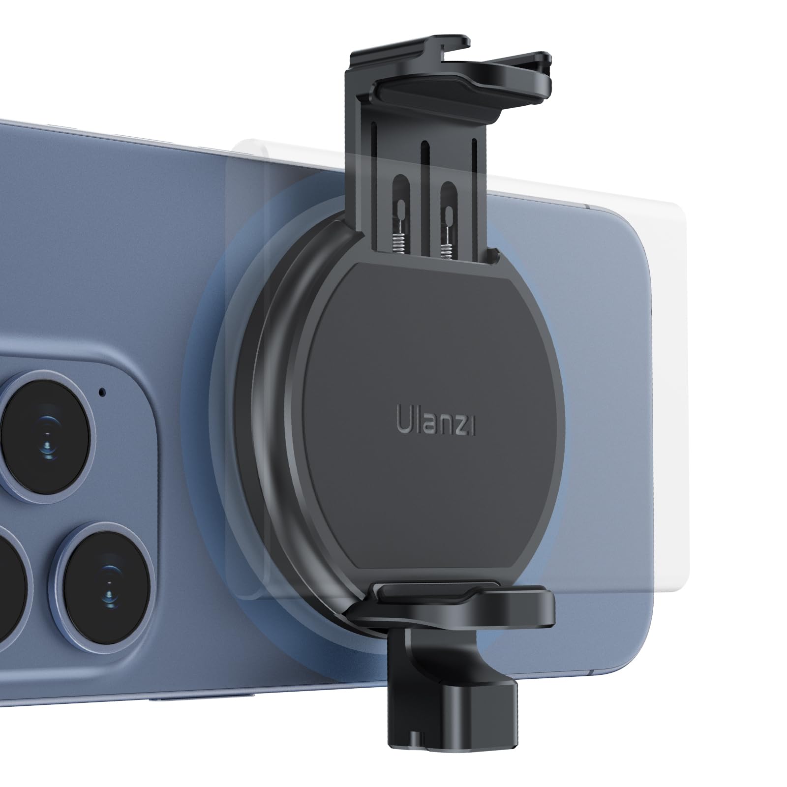 ULANZI MG10 Magnetic Phone Tripod Mount Adapter with Hard Drive Holder - Compatible with iPhone 15 14 13 12 Pro Max/Pro/Plus/Mini & MagSafe Cases - Cold Shoe Mount for DSLR Cameras - Perfect for Vlogging, Photography & Live Streaming