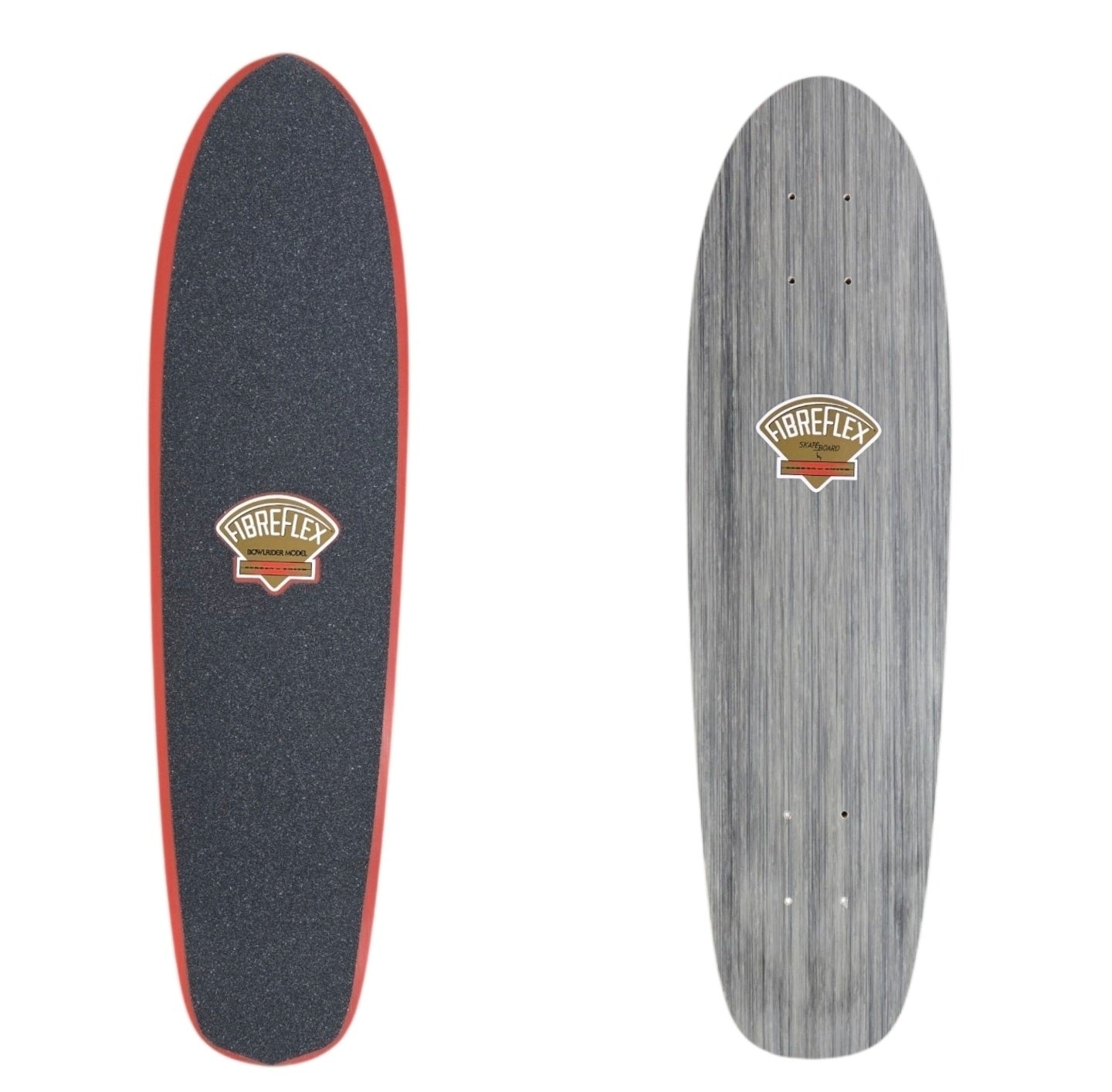 G&S Gordon and Smith Fibreflex Bowlrider Skateboard - Grey Abstract Design with Red Top for Street & Park Skating | Perfect for Beginners & Pro Skaters