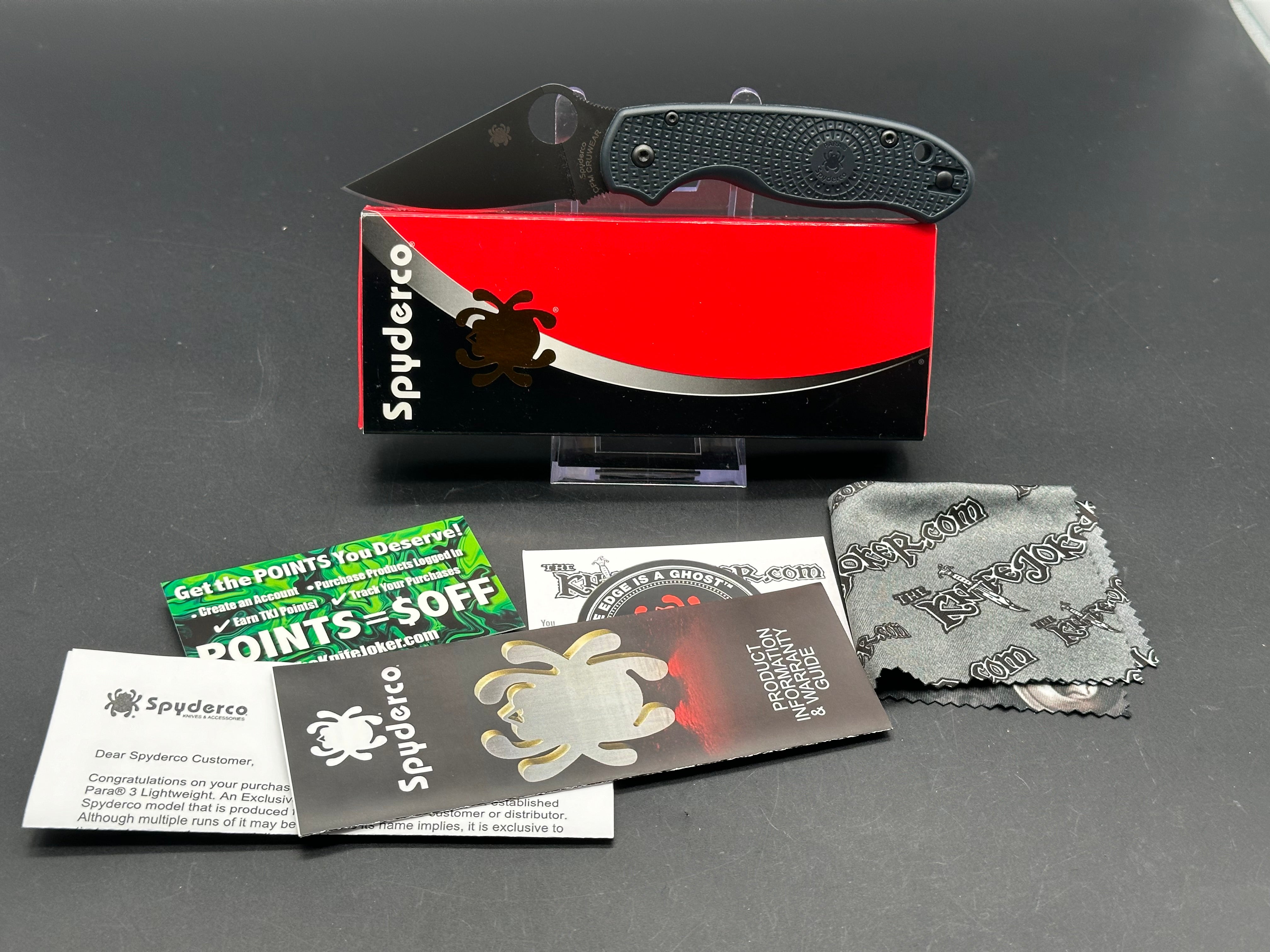 Spyderco Para3 Lightweight Knife - Joker Exclusive CrewWare Edition | EDC Folding Pocket Knife for Outdoor, Camping & Everyday Carry