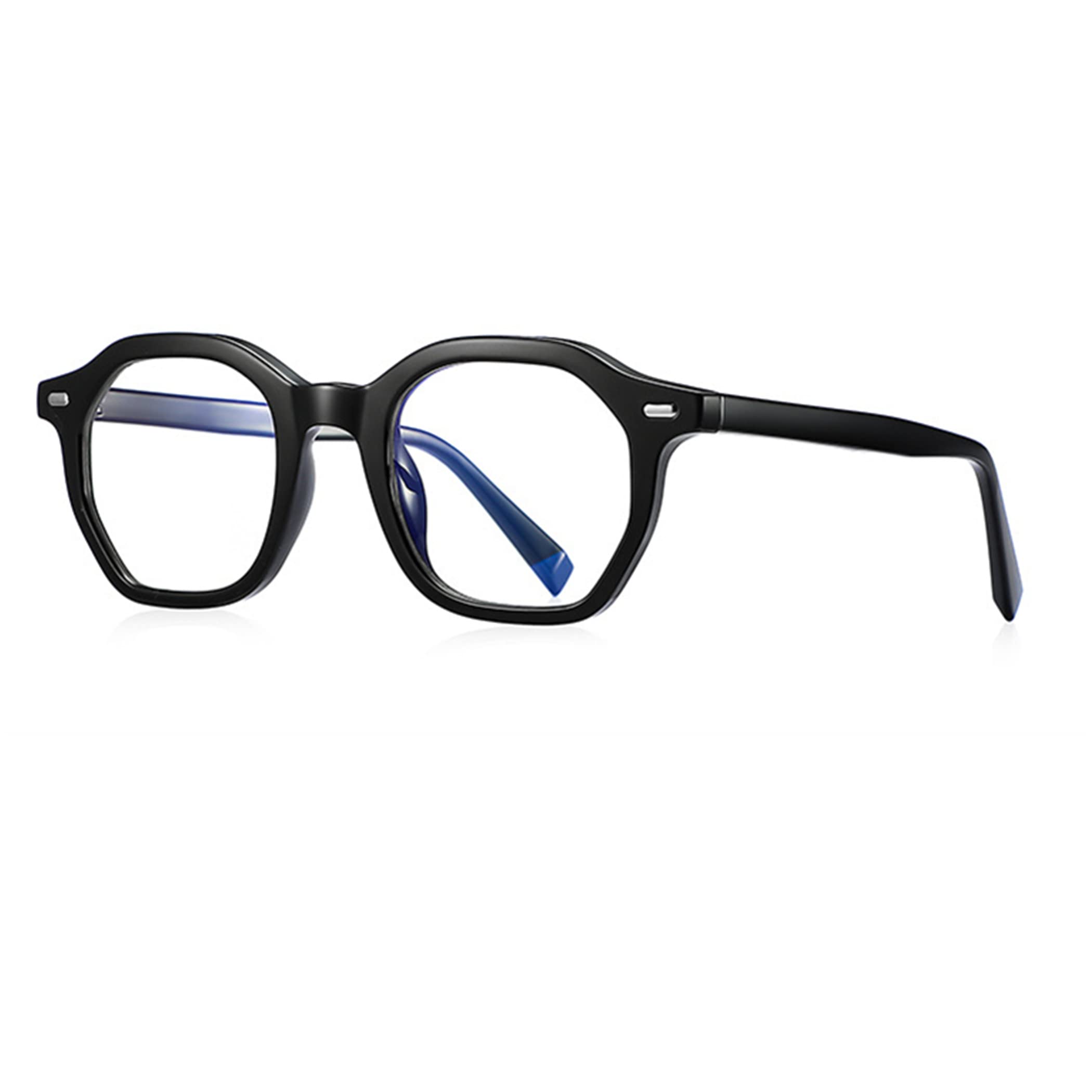 Bullabulling Blue Light Blocking Glasses TR90 - Anti Eyestrain UV400 Computer Glasses for Women & Men | Polygon Spring Frame for Gaming, Reading & Office Work