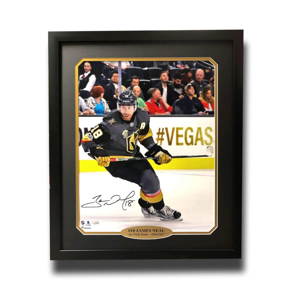 James Neal Signed 16x20 First VGK Goal Photo - Framed with COA - Vegas Golden Knights Autographed Memorabilia - Perfect for Sports Fans, Man Cave Decor, and Hockey Collectors