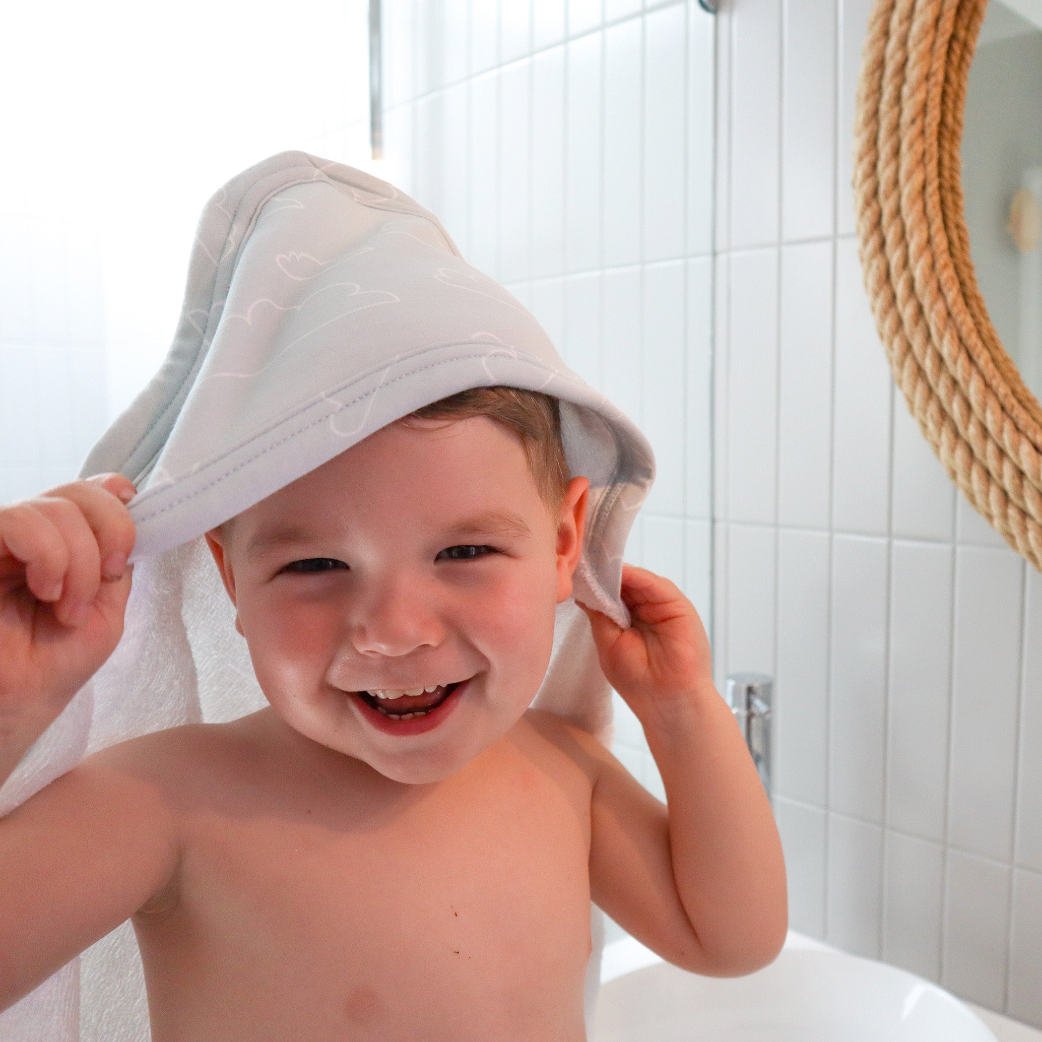 Nordic Style 2-Pack Hooded Baby Towel Set - Soft Dusty Sky & Mint for Newborns, Infants | Perfect for Bath Time, Swimming, and Beach Outings