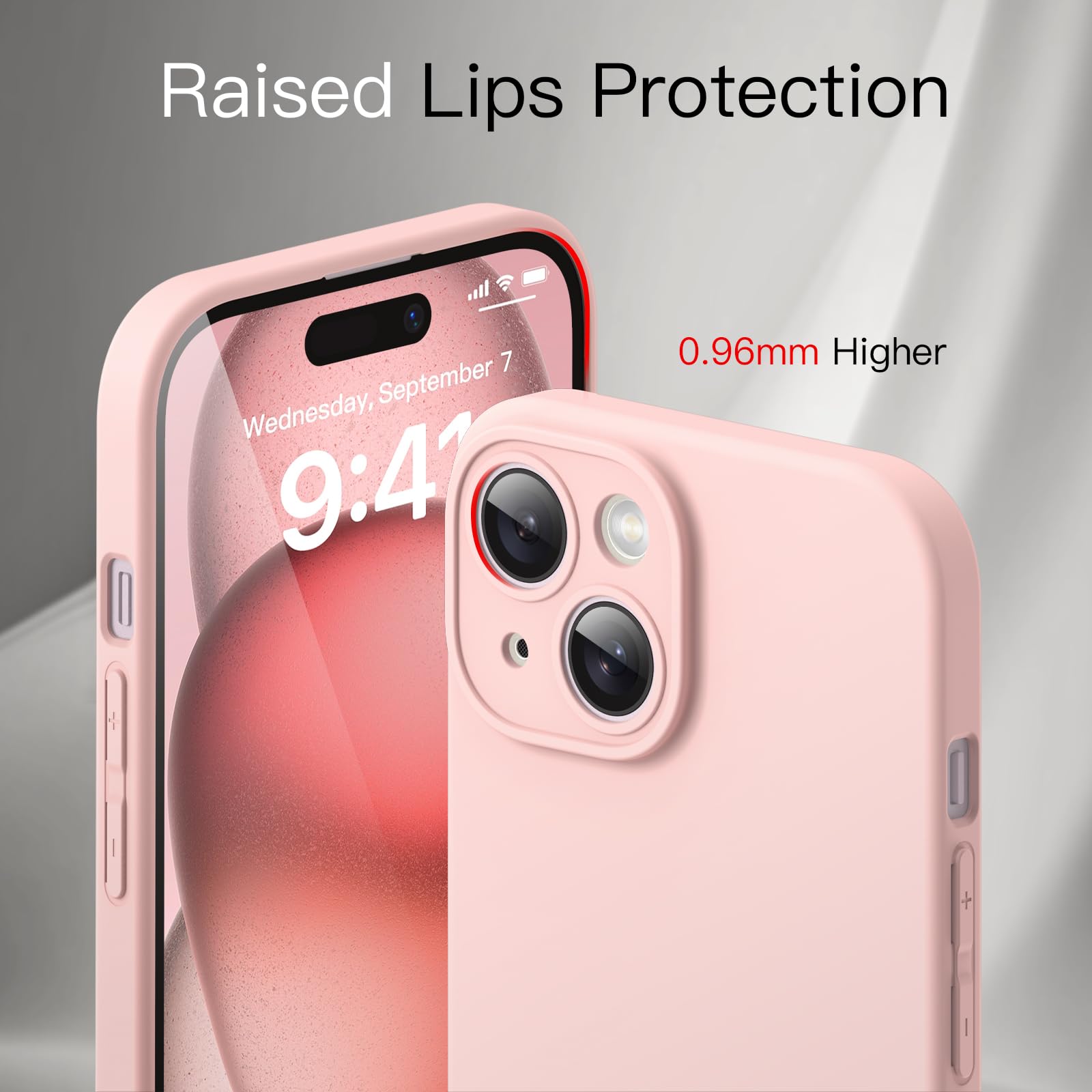 JETech Ultra-Thin Slim Case for iPhone 15 Plus 6.7-Inch - Matte Finish Minimalist Protective Cover with Full Camera Lens Protection (Pink) | Lightweight & Durable Phone Case for Everyday Use, Work, and Travel