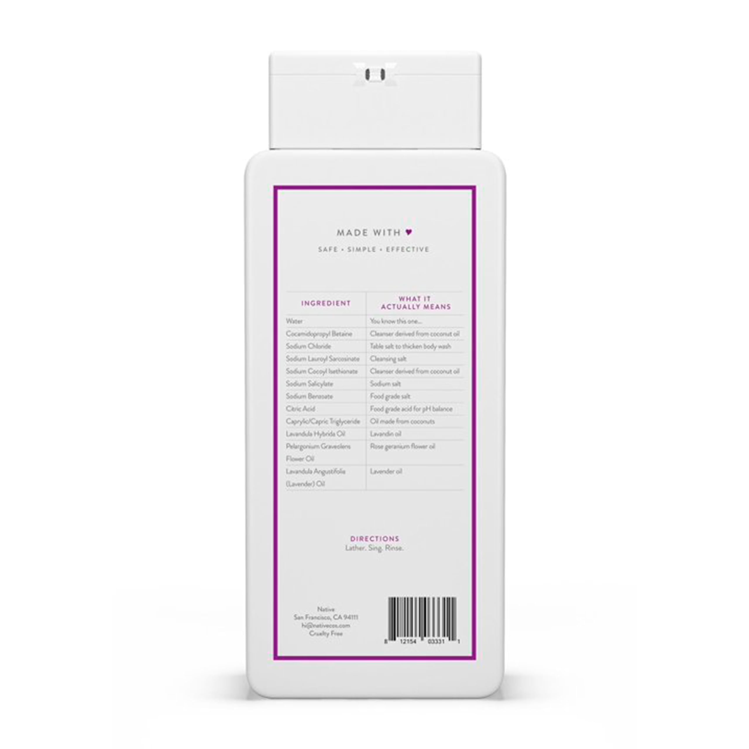 Organic Lavender & Rose Body Wash - Sulfate & Paraben Free - 18 oz - Hydrating & Soothing for Dry Skin - Perfect for Relaxing Bath & Shower Time