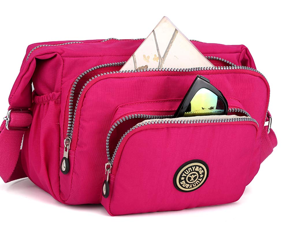 Women's Nylon Crossbody Bag with Multi-Pockets - Travel & Casual Purse for Moms
