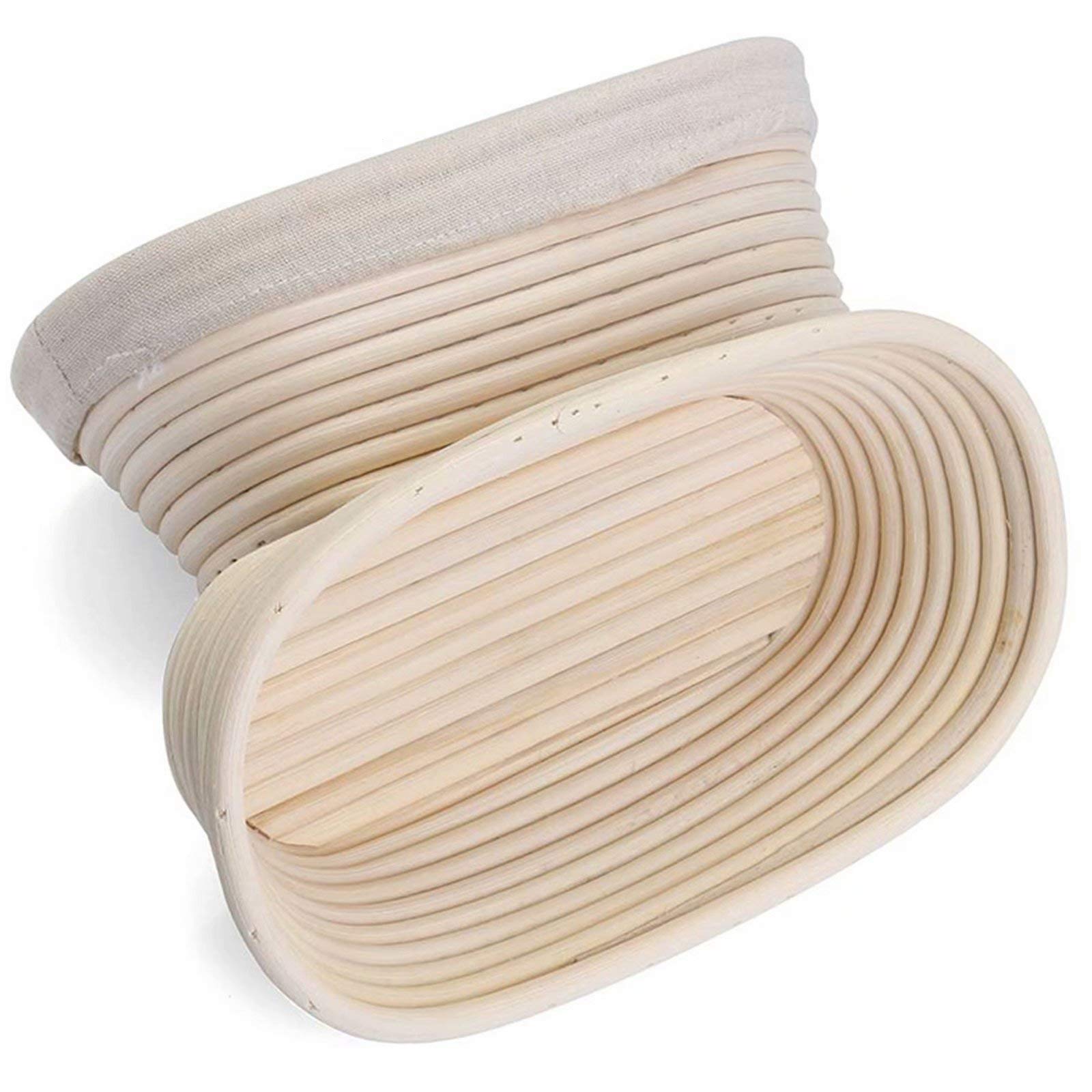 5 Inch Round Bread Banneton Proofing Basket with Linen Liner - Handmade Rattan Brotform Dough Rising Bowl for Sourdough Baking | Perfect for Professional & Home Bakers (Set of 2, 11 Inch) | Ideal for Artisan Bread Making, Kitchen Baking & Gift Giving