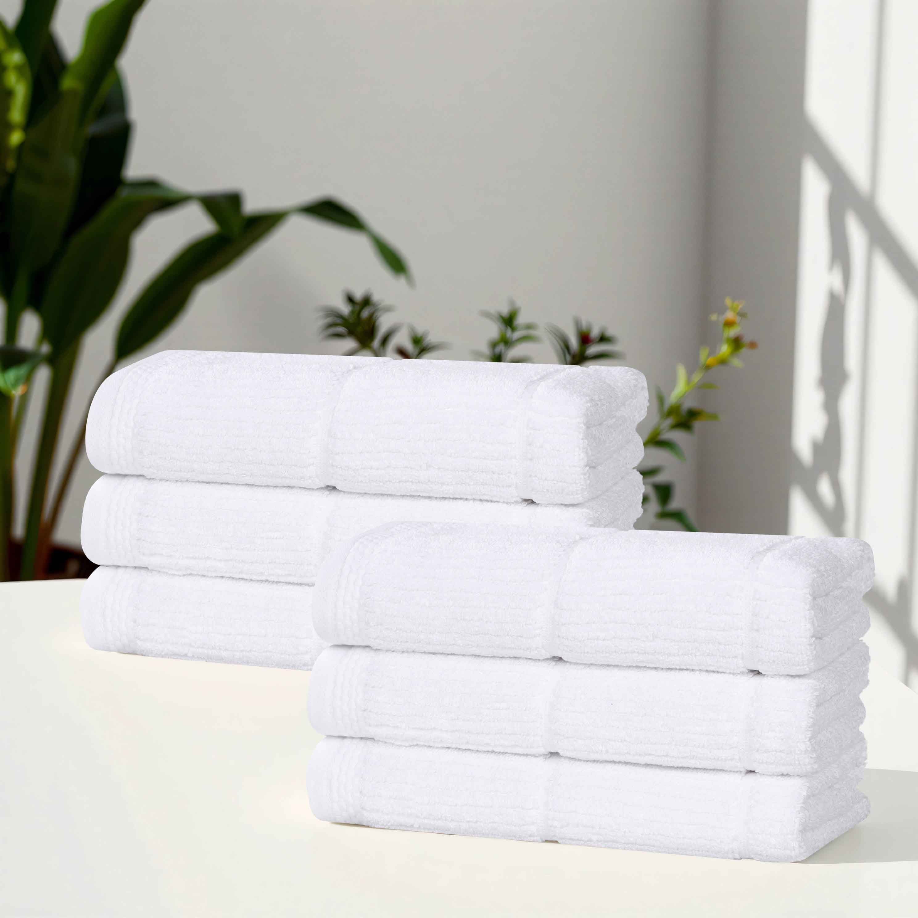 Milo Smart Twist Cotton Solid Hand Towels - 6 Pack | Soft & Absorbent Bathroom & Kitchen Towels for Everyday Use