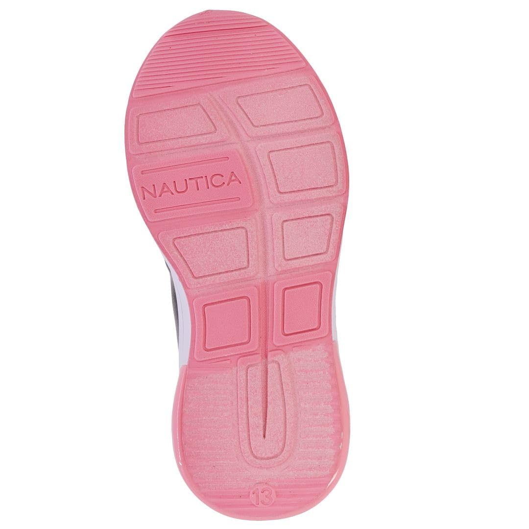 Nautica Kids Girls Metallic Fashion Sneakers - Lightweight Athletic Running Shoes for Toddler, Little & Big Kids | Lace-Up Casual Walking Shoes for School, Playground & Daily Wear