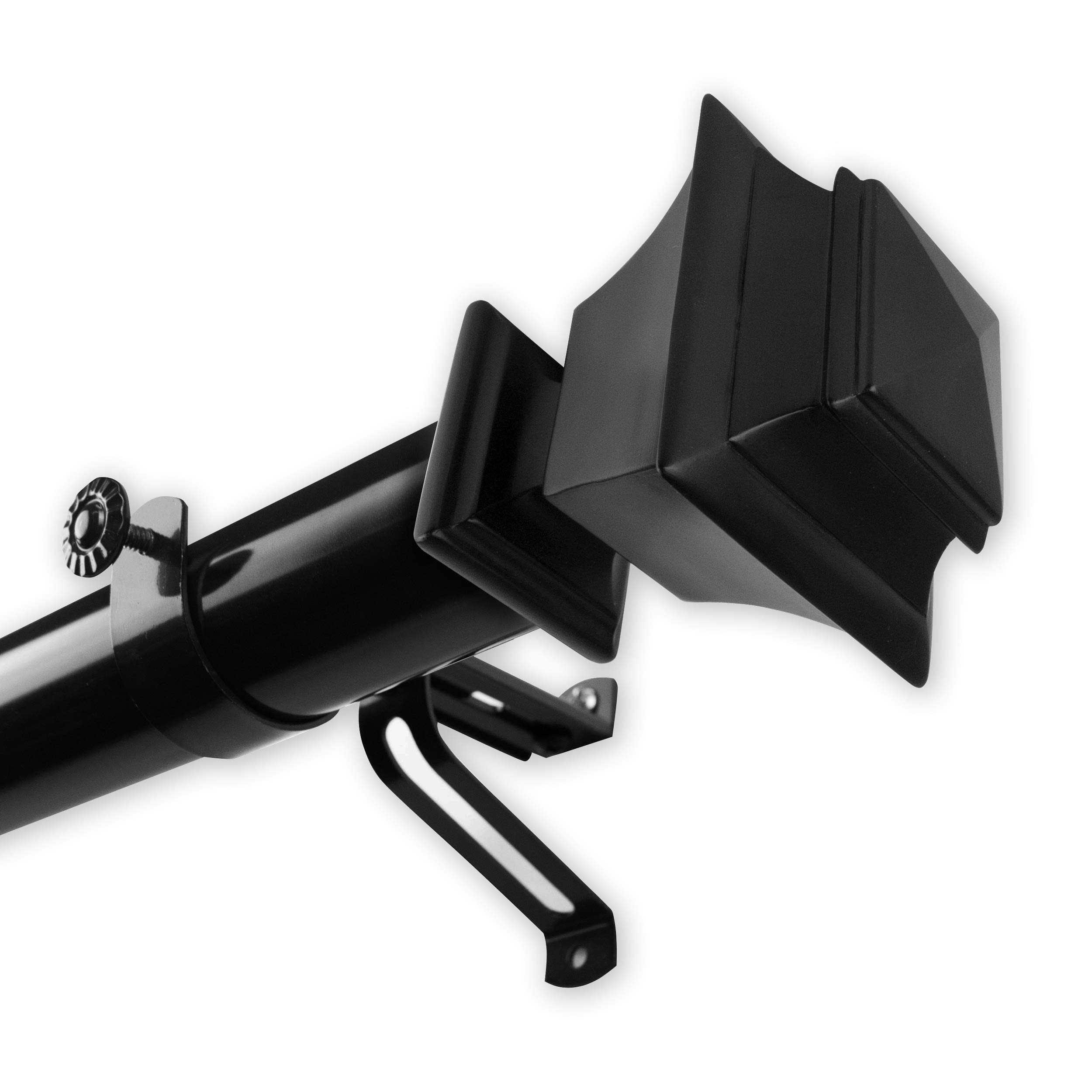 1.5 Inch Black Custom Length Curtain Rod - 6 Feet Adjustable Window Drapery Rod for Living Room, Bedroom & Home Decor