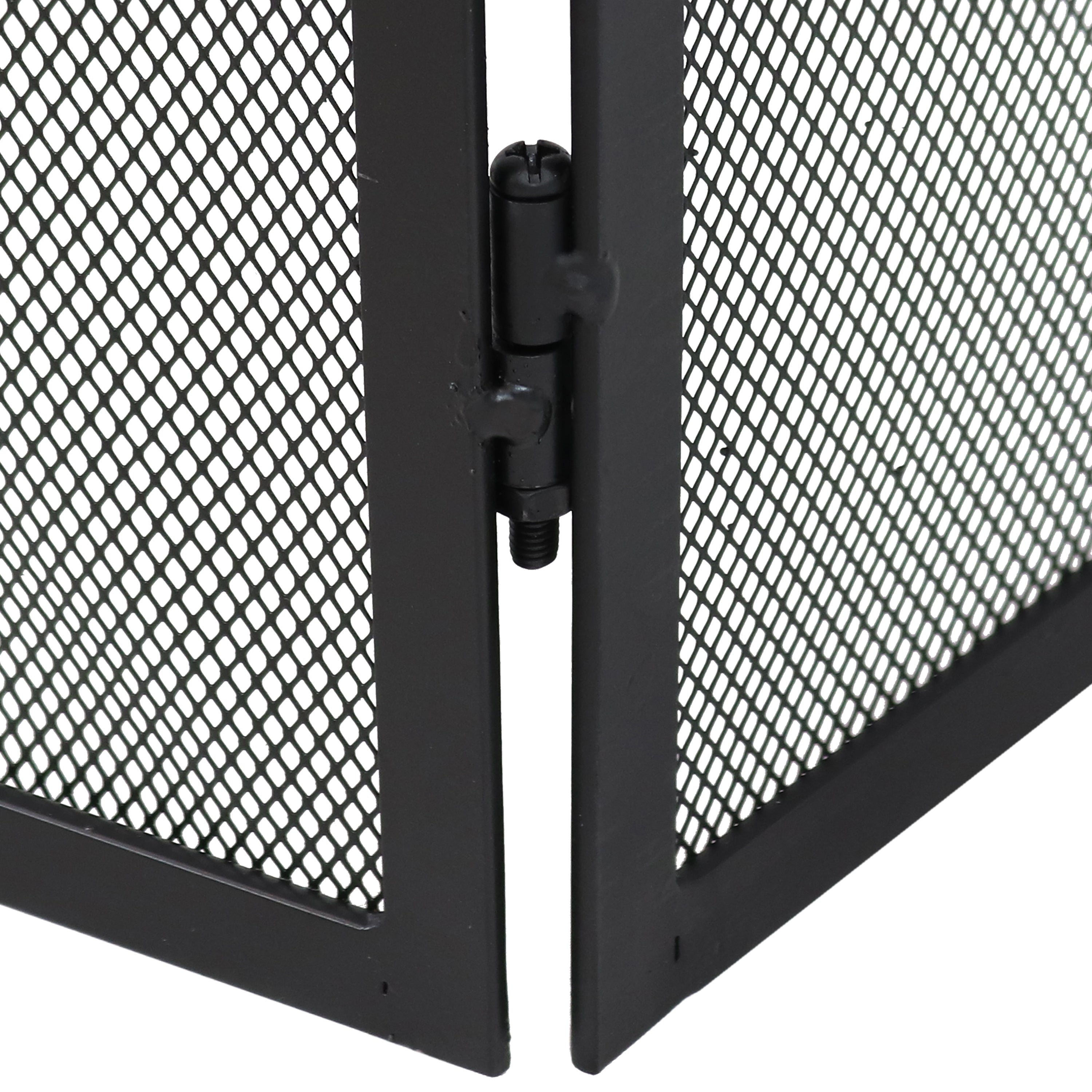 Sunnydaze 3-Panel Steel Fireplace Screen with Elegant Scroll Design - Foldable Fireplace Cover for Indoor & Outdoor Use - Perfect for Living Rooms, Patios, and Decorative Home Safety