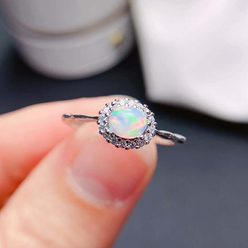 18K Gold Opal Ring for Libra Birthstone - Elegant Zodiac Jewelry Gift for Women | Perfect for Birthdays, Anniversaries & Special Occasions