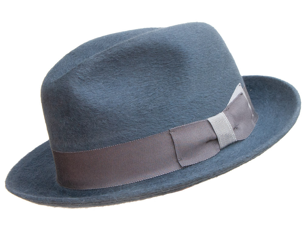 Magill 'Florence' Steel Grey Fur Felt Fedora Hat for Men & Women - Classic Vintage Style for Outdoor Events, Weddings & Fashion