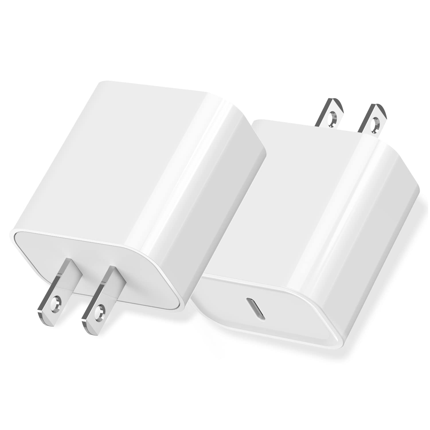 20W USB-C Fast Charger Block 2-Pack - PD Power Adapter for iPhone 16/15/14/13/12 Series & iPad - Quick Charge for Home, Office & Travel