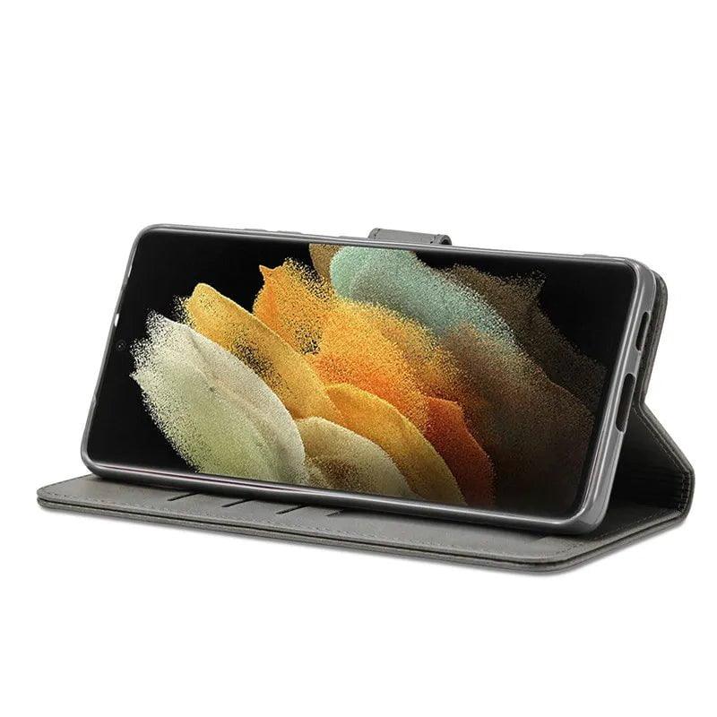 Samsung Galaxy S24 Plus Vegan Leather Wallet Case - Slim Protective Cover with Card Slots for Credit Cards & ID - Perfect for Daily Use, Travel, and Business
