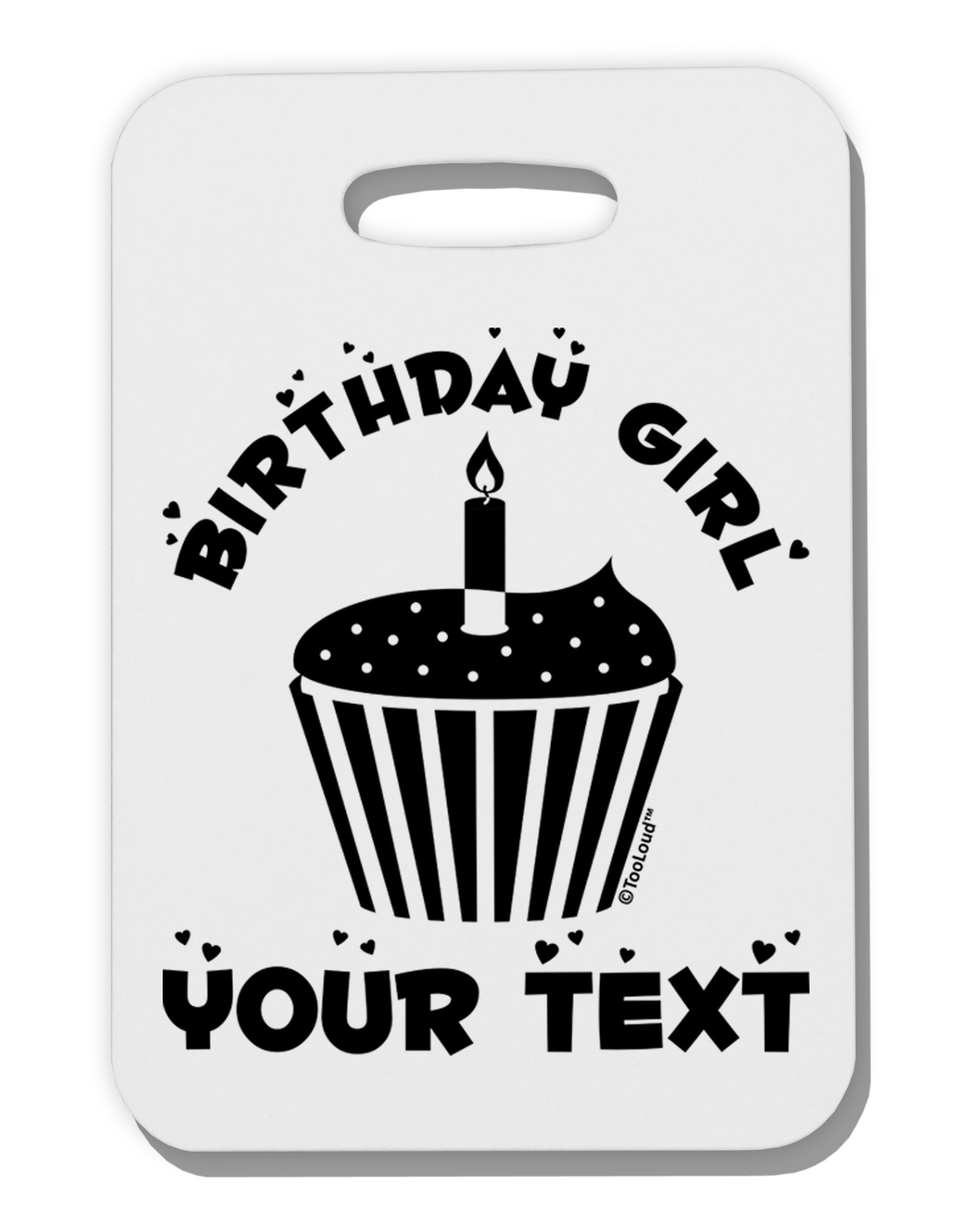 Personalized Birthday Girl Cupcake Luggage Tag - Custom Name Thick Plastic Travel Tag for Suitcases, Bags & Backpacks - Perfect Gift for Girls Birthday Party, Travel & Vacation