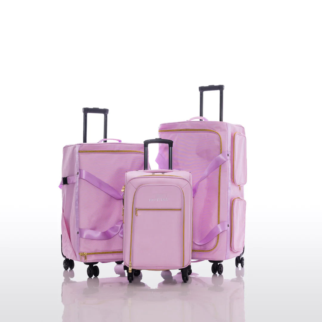 Rac n Roll Large Pink Built-in Bag - Stylish and Spacious Travel Organizer for Women, Perfect for Gym, Work, and Weekend Getaways