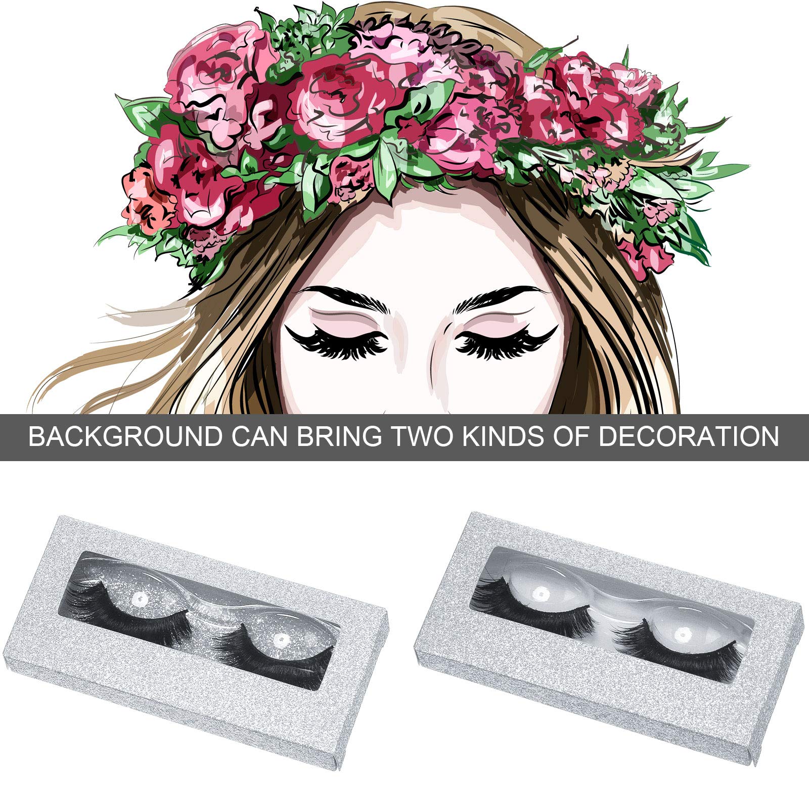 50-Piece Empty Eyelash Packaging Set with Silver Lining - Professional Eyelash Extension Storage Trays for Salon & Home Use - Perfect for Lash Artists, Beauty Professionals & DIY Enthusiasts