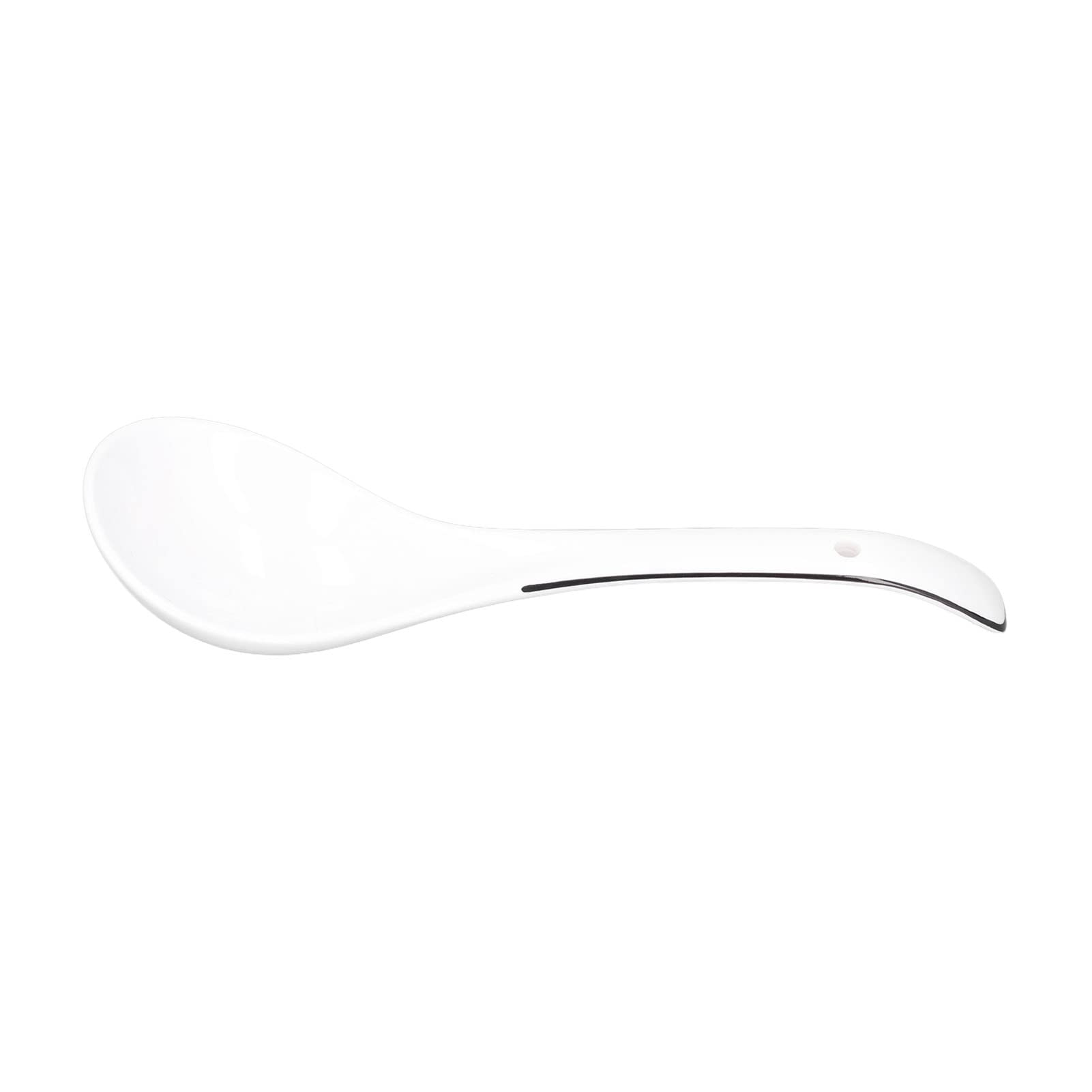 Premium Porcelain Soup Ladle Spoon - Large White Ceramic Serving Spoon with Long Handle for Kitchen, Cooking & Serving - Perfect for Soups, Stews, Sauces & Desserts
