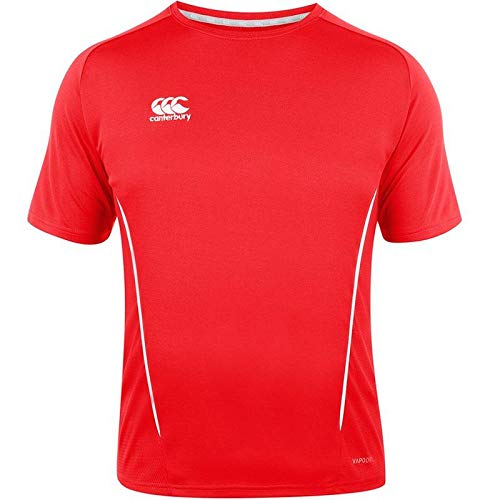 Canterbury Team Dry Tee - Moisture Wicking Performance T-Shirt for Men & Women - Flag Red - Perfect for Sports, Gym & Outdoor Activities