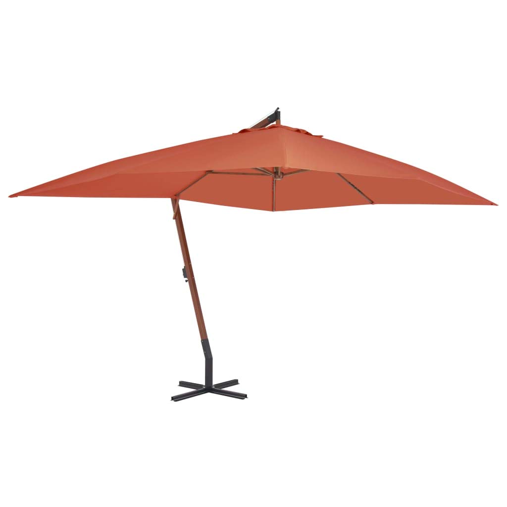 Premium 10ft Cantilever Umbrella with Solid Wood Pole - Heavy Duty Outdoor Patio Umbrella for Garden, Deck, Poolside & Beach - 157.5