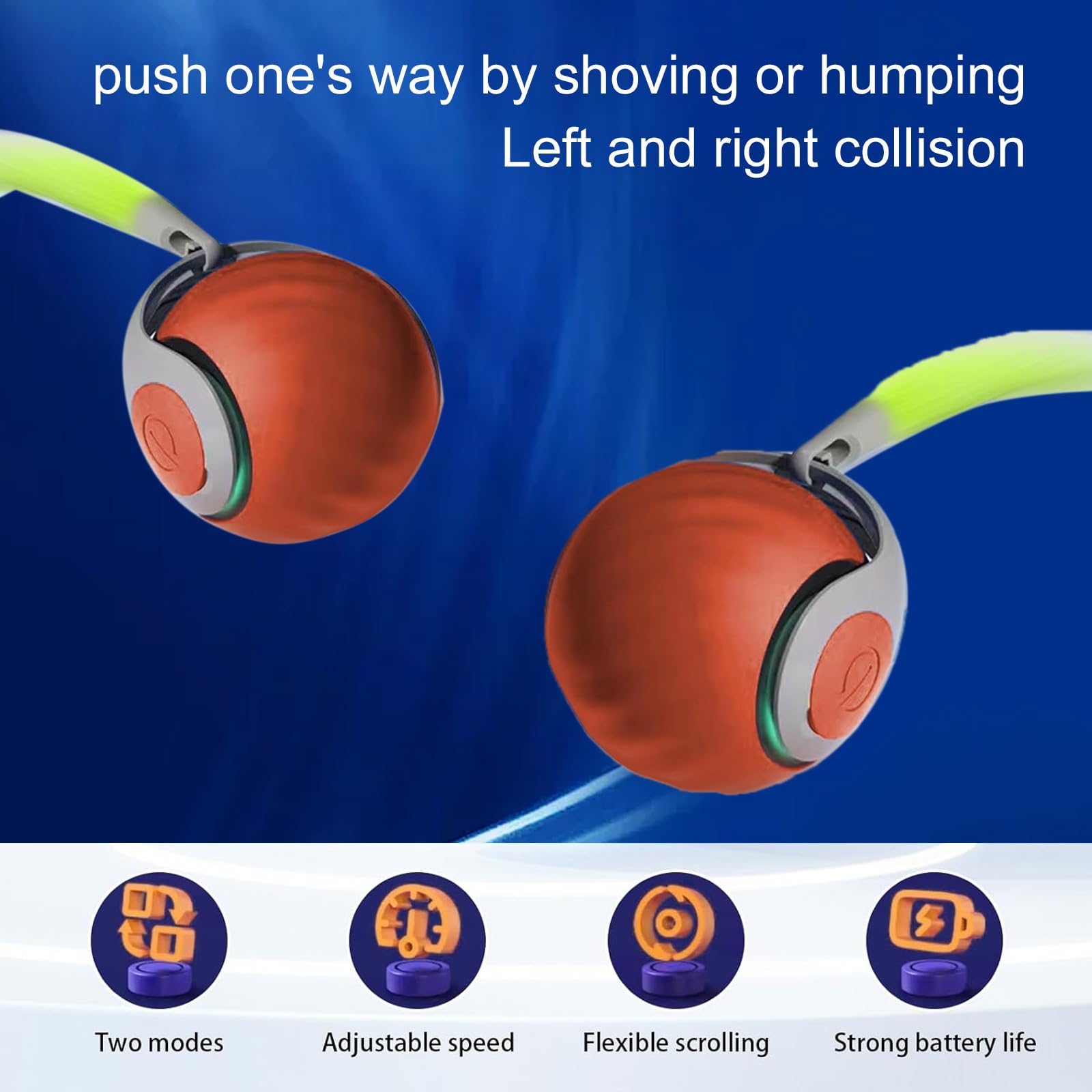Speedy Tail 2.0 Automatic Interactive Cat Toy - Self Moving Smart Ball with Tail for Indoor Cats - 2 Speed Adjustments (2PCS Orange) - Perfect for Playtime & Exercise to Reduce Boredom