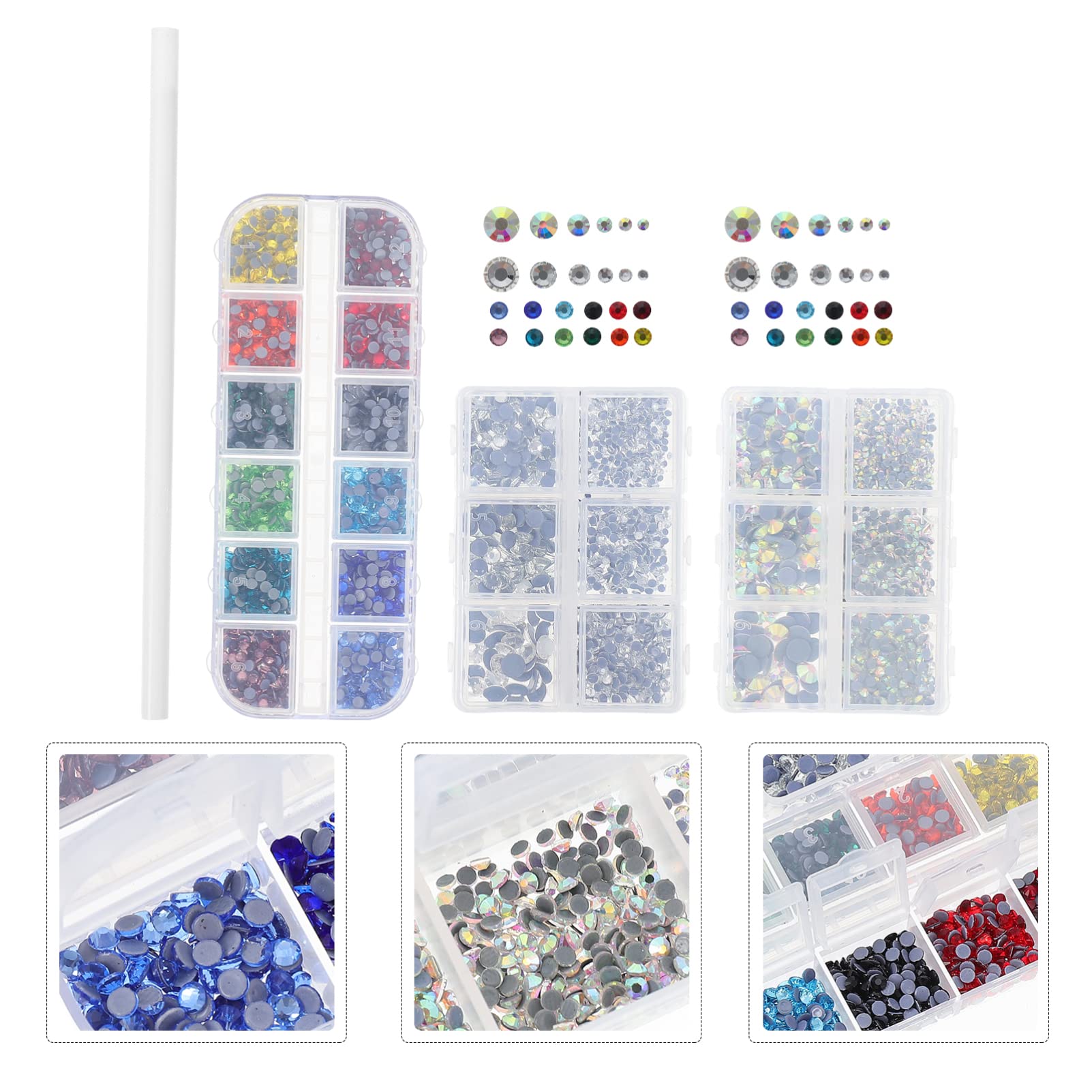Nail Dotting Tool & Rhinestones Kit - Crystal Gems, Glitter Nail Jewels, Art Diamonds for Nail Decorations, DIY Manicure & Crafts | Perfect for Salon, Home Nail Art & Party Makeup