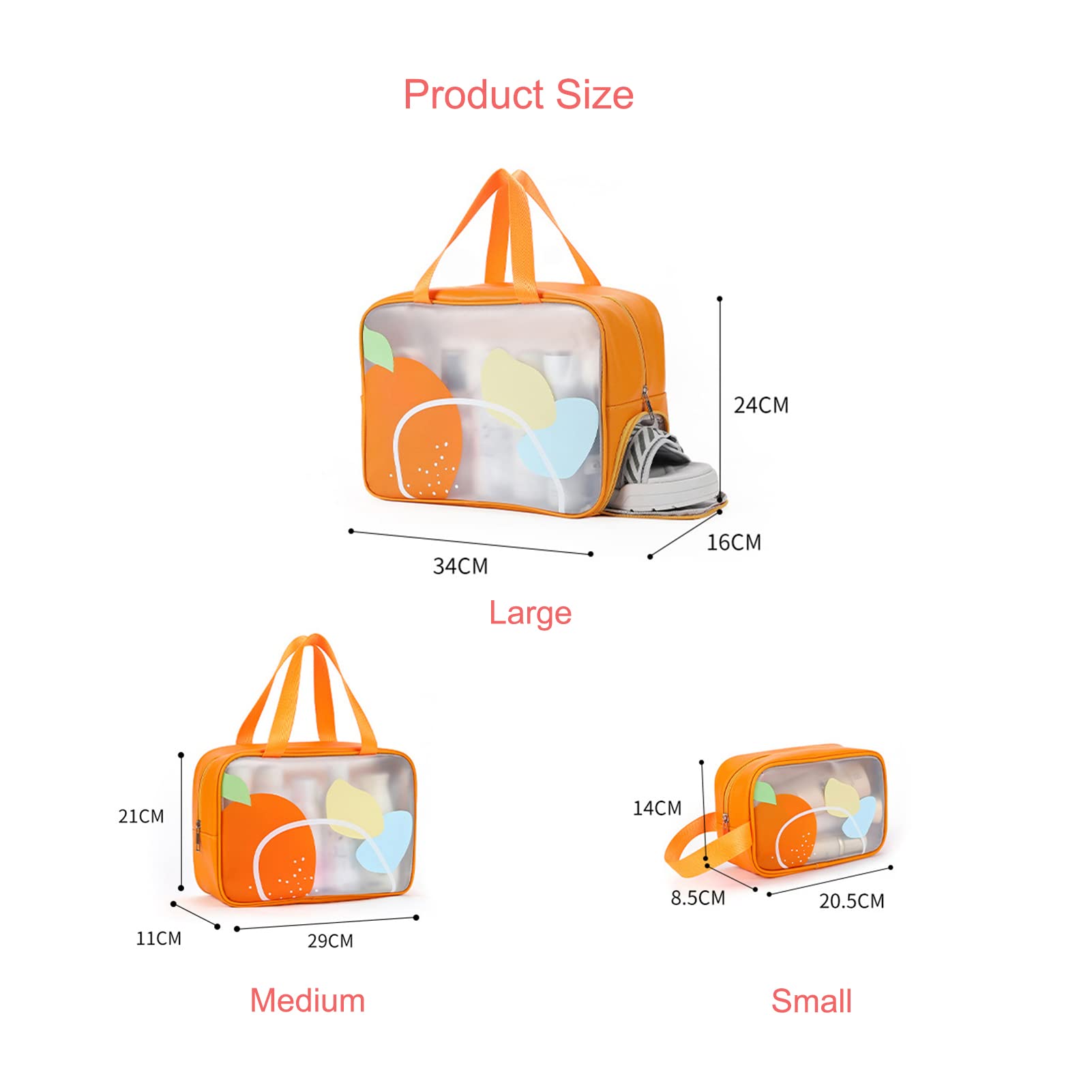 Dajingkj 3-Piece Waterproof Makeup Bag Set - Dry & Wet Separation Cosmetic Organizer for Travel, Beach, Swimming | Portable Leather Toiletry Pouch (Blue) - Perfect for Women's Cosmetics, Kids' Swim Essentials & Gym Toiletries
