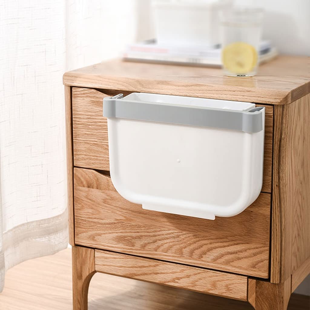 Foldable Wall-Mounted Kitchen Trash Can - Under Sink Hanging Garbage Bin for Cabinet Door, Countertop & Bathroom - Space Saving Household Waste Bin for Kitchen, Living Room & Toilet Organization