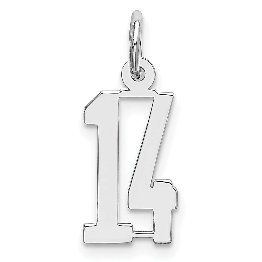 14K Sterling Silver Elongated Number Charm Necklace - Elegant Women's Jewelry Gift for Birthdays