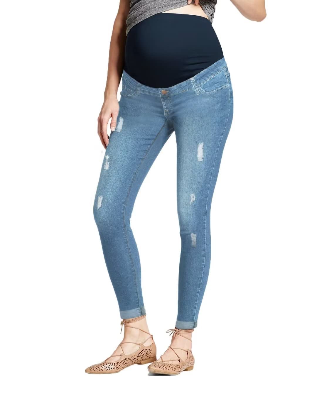 Stylish & Comfortable Women's Maternity Jeans - Super Stretchy Hybrid Denim for Pregnancy - Perfect for Work, Casual Wear & Everyday Comfort