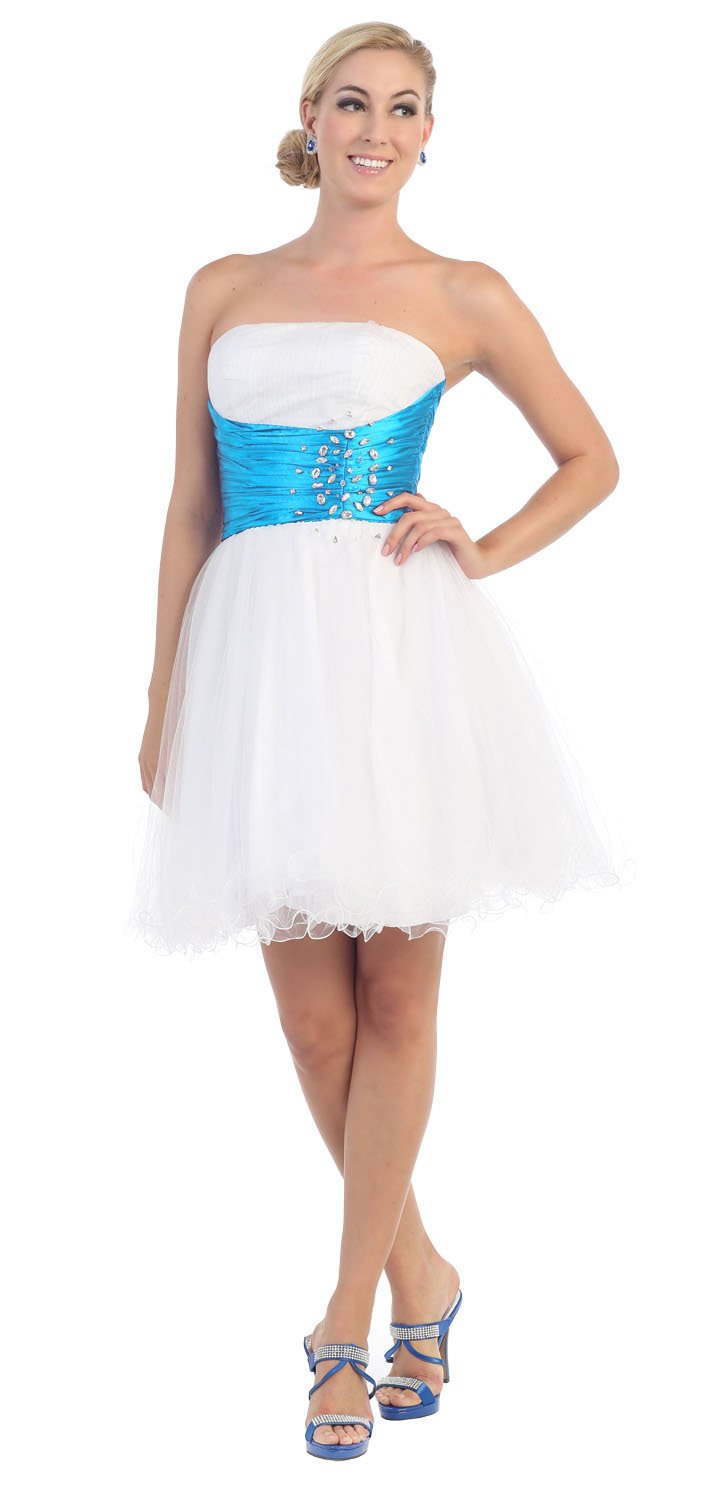 Fairytailes Strapless Cocktail Party Dress for Juniors | Prom, Homecoming, Formal Events | Elegant Evening Gown #2611