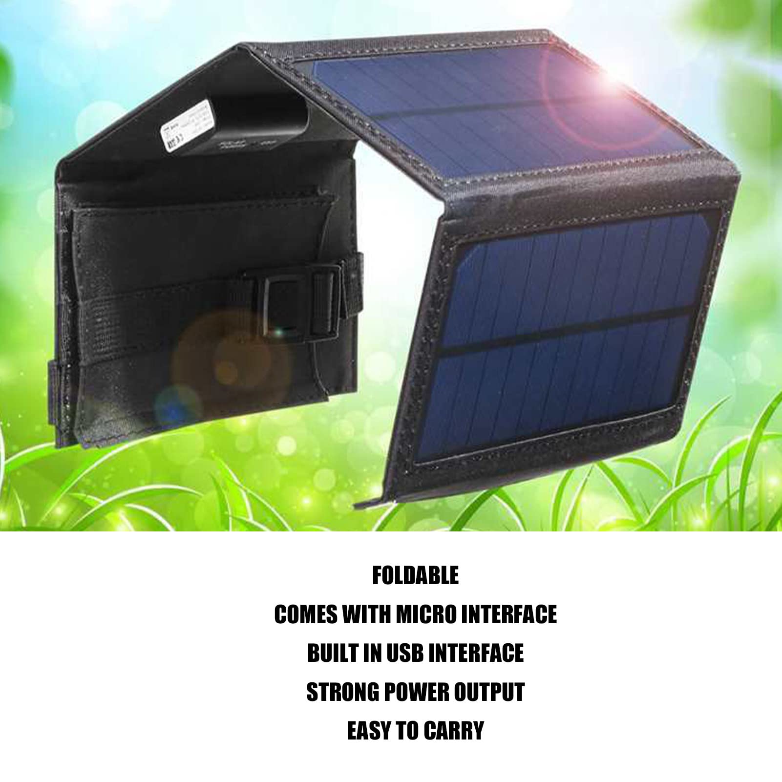 Portable Solar Charger for Phones - Foldable Outdoor Solar Power Bank with USB Ports | Perfect for Camping, Hiking, Emergency Power & Travel Charging