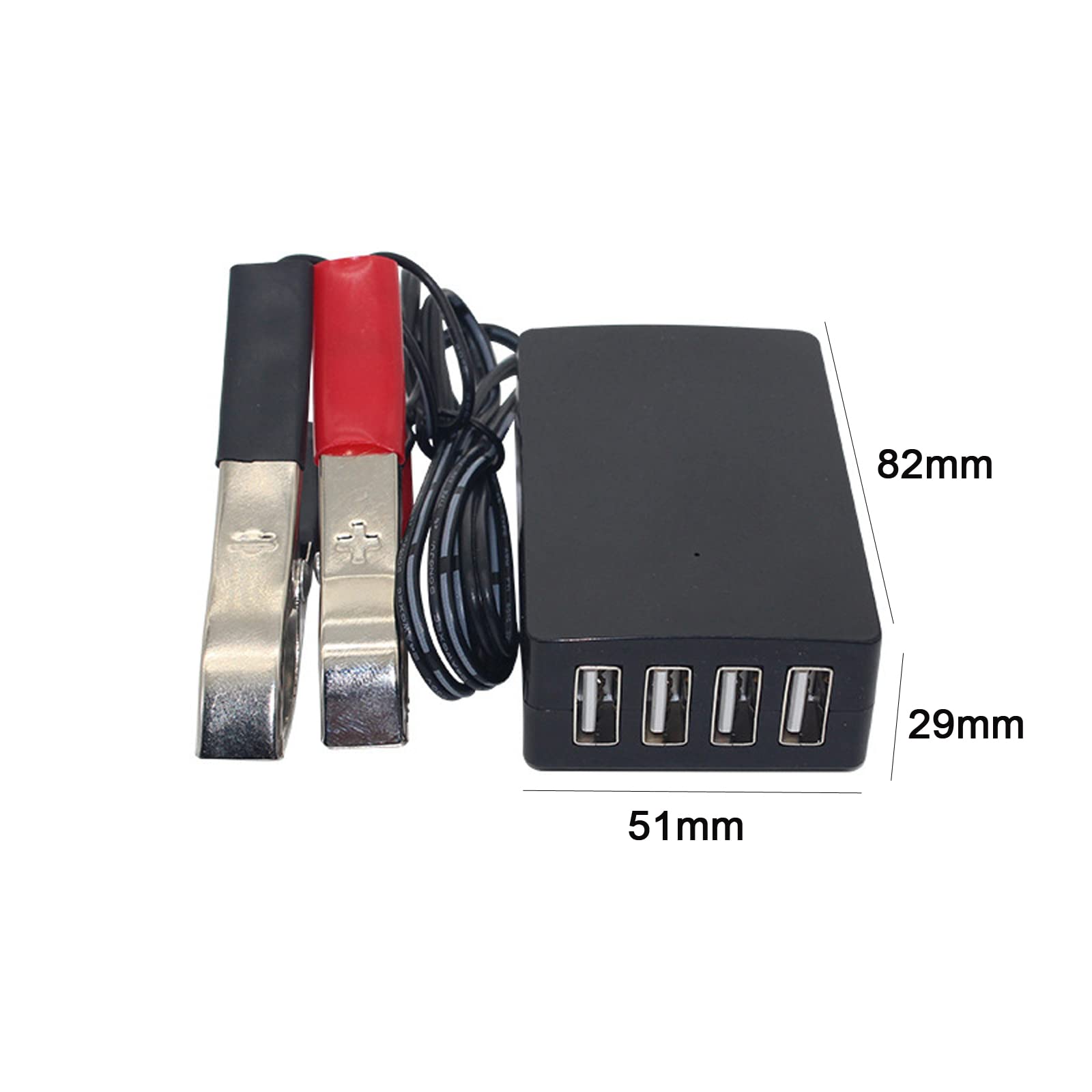 12V 24V to 5V 8A USB Power Converter with Battery Clip - Car Charger Adapter for Phones, Tablets & Devices | Ideal for Road Trips, Camping & Emergency Power Supply