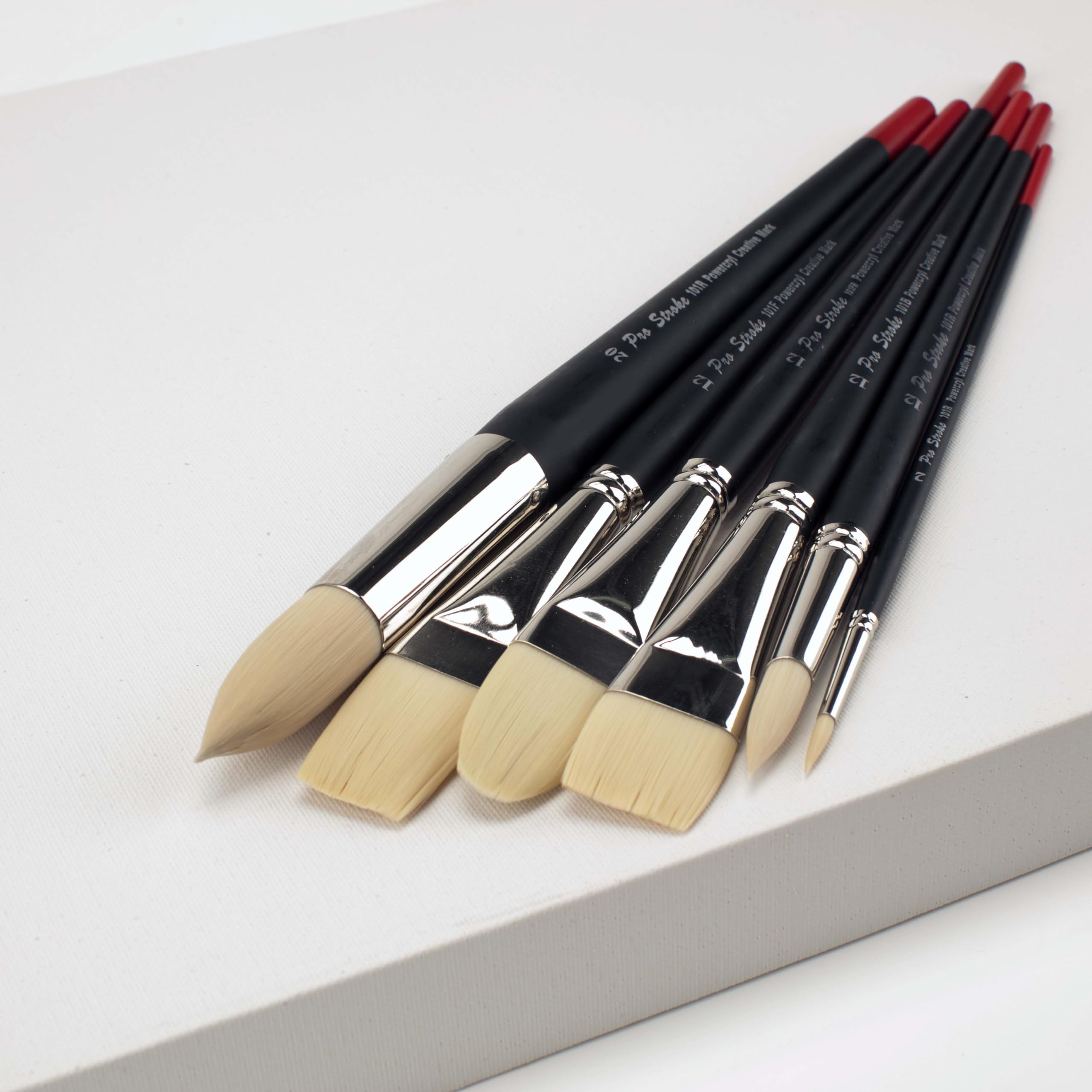 Creative Mark Powercryl Ultimate Acrylic Paint Brushes Set - #16 Bright Artist Brushes with 3 Synthetic Hair Diameters for Heavy Acrylics & Water Soluble Oils - Perfect for Canvas Painting, DIY Crafts & Professional Art Projects