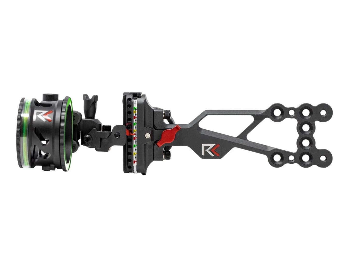 **Redline RL-2 Three Pin Slider Bow Sight - .019 Fiber Upper Pins & .010 Lower Pin with 2nd & 3rd Axis Adjustments - Enclosed Fiber Optic Ring - Black (Right Handed) - Perfect for Archery Hunting, Target Practice & Bowfishing**