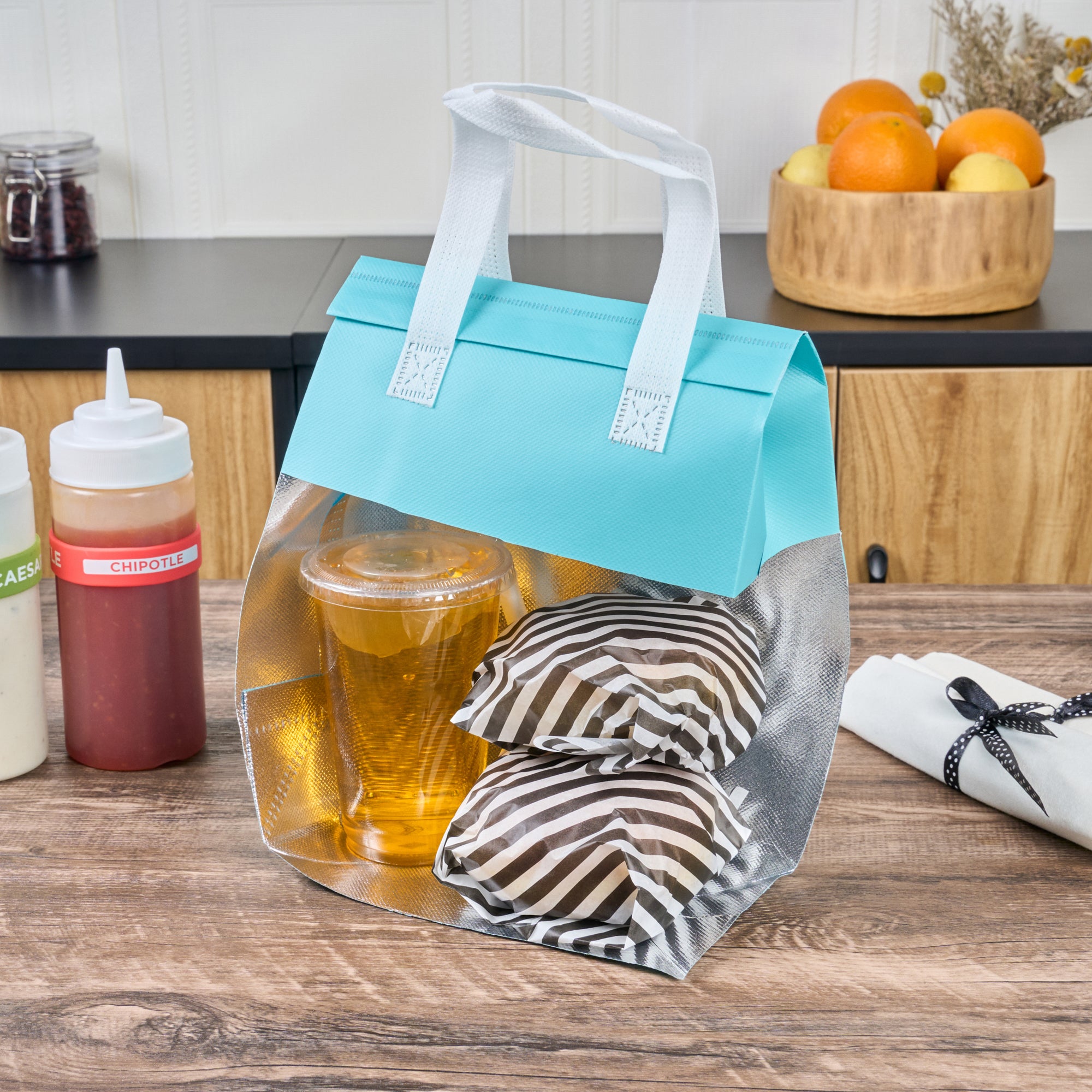 Premium Insulated Food Delivery Bags - Tamper Evident Takeout Containers (8.25