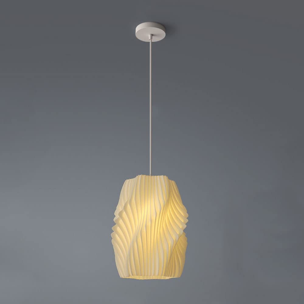 ISSURIA Modern Minimalist Iron Art Pendant Light - White Acrylic Nordic Hanging Chandelier for Restaurant, Bedroom, Study & Dining Room | Perfect for Bedside Lighting, Balcony Decor & Entryway Ambience