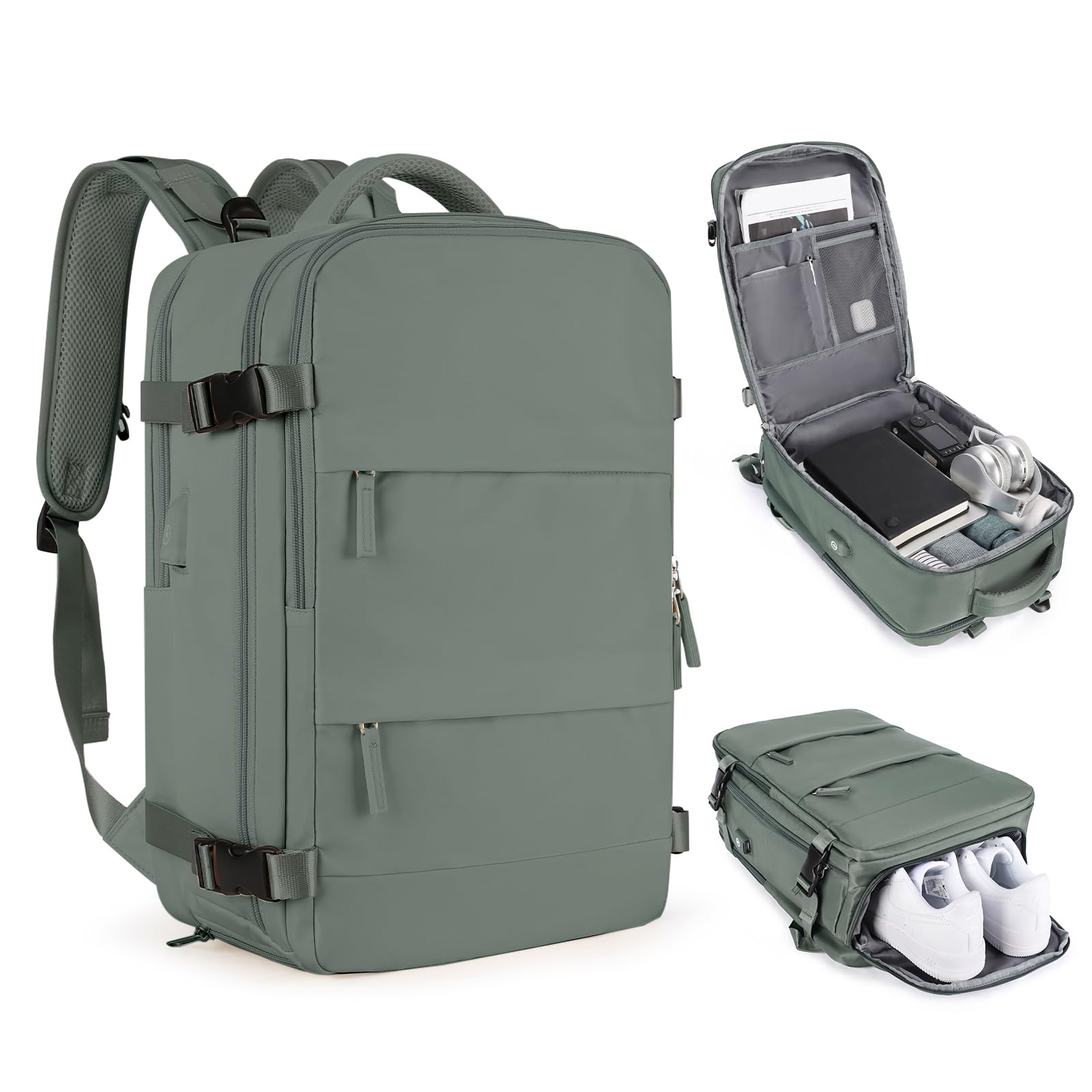 Coofay Airline Approved Travel Backpack for Women & Men - Waterproof Carry On Backpack, Lightweight Hiking Daypack for Outdoor Sports, Gym, Work Commute & Weekend Getaways