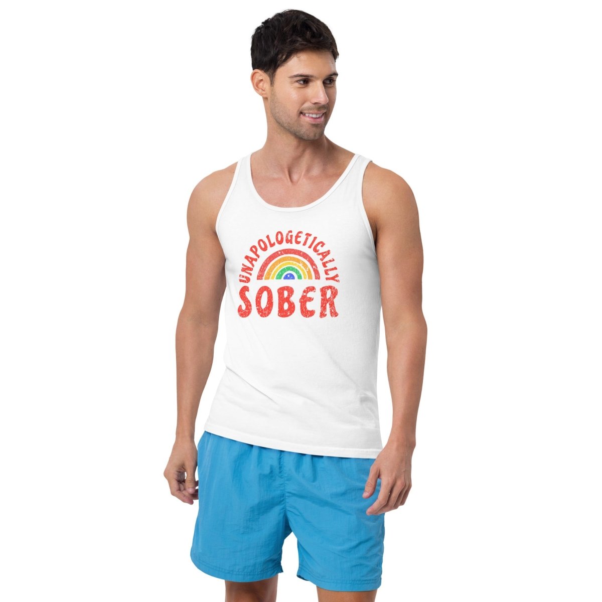 Unapologetically Sober Classic Men's Tank Top - Comfortable Breathable Summer Muscle Shirt for Gym, Workout & Casual Wear