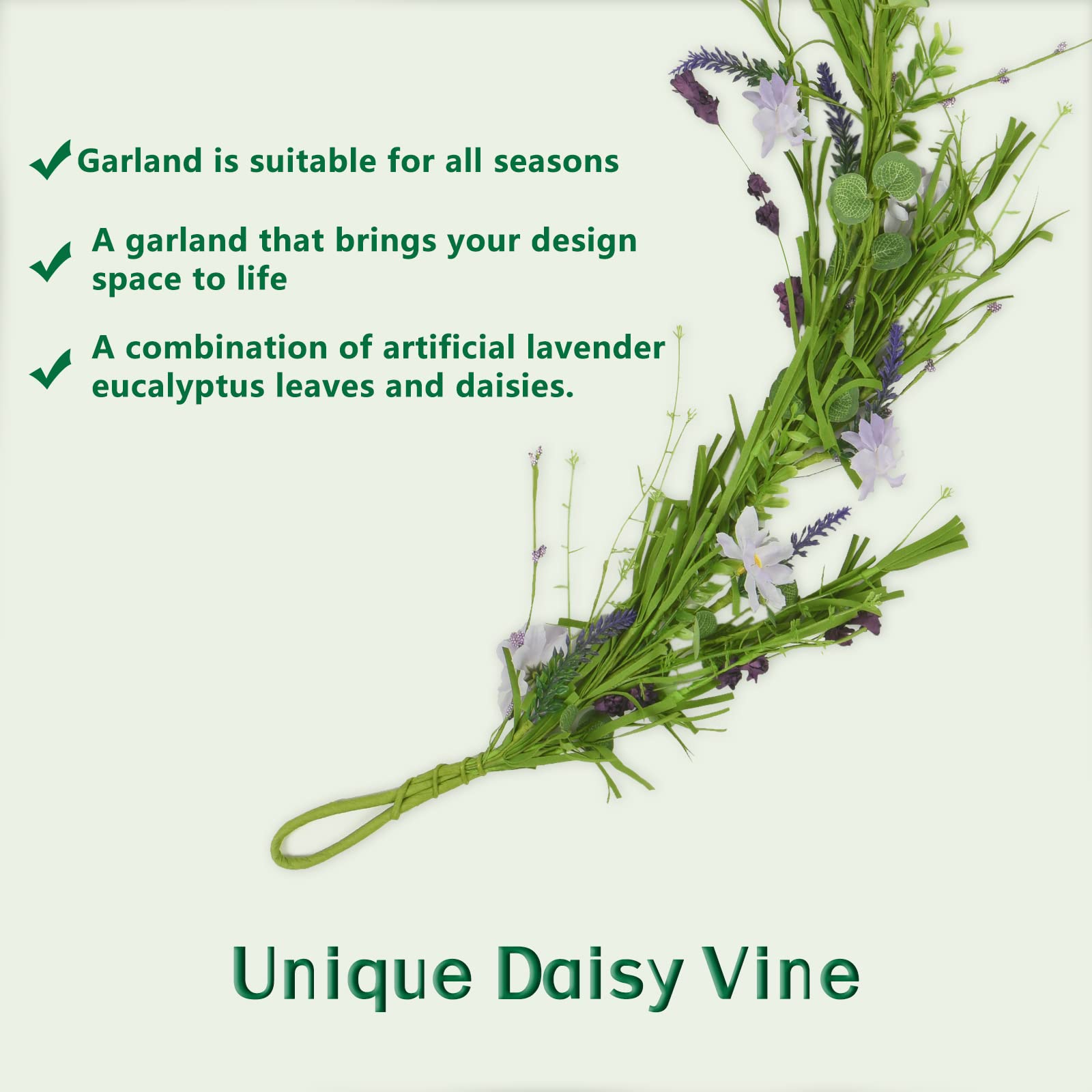 2 Pack Artificial Daisy Vine Garland - 6ft Fake Flower Hanging Ivy with Purple Daisies & Green Leaves for Wedding Decor, Party, Spring Home Decoration | Perfect for Wall Decor, Table Centerpieces, and Outdoor Events
