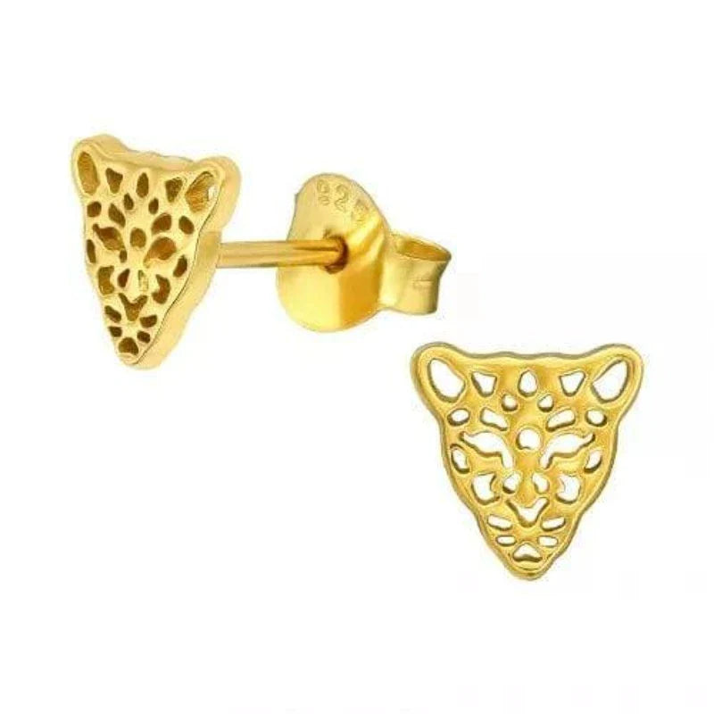 Gold Leopard Stud Earrings for Women - 14K Gold Plated Animal Print Fashion Jewelry - Perfect for Parties, Date Nights & Everyday Wear