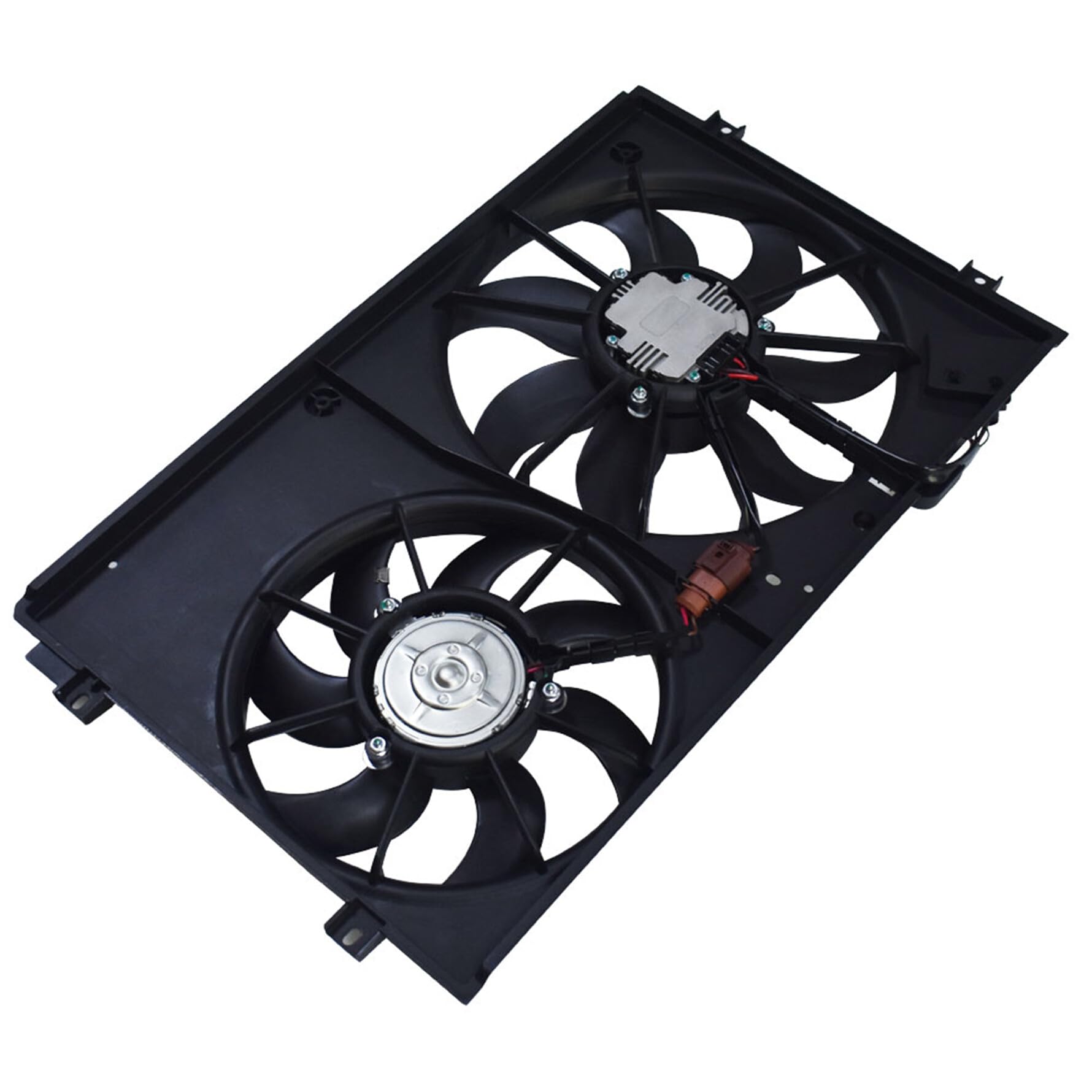 Engine Cooling Fan & Radiator Condenser Replacement for VW Beetle 2012-2013, Golf 2010-2013, Passat 2012-2013, Rabbit 2006-2009 - Compatible with 2.0L & 2.5L Engines - OEM Part Numbers VW3120100 & 1K0959455ET - Perfect for Overheating Prevention & AC System Repair